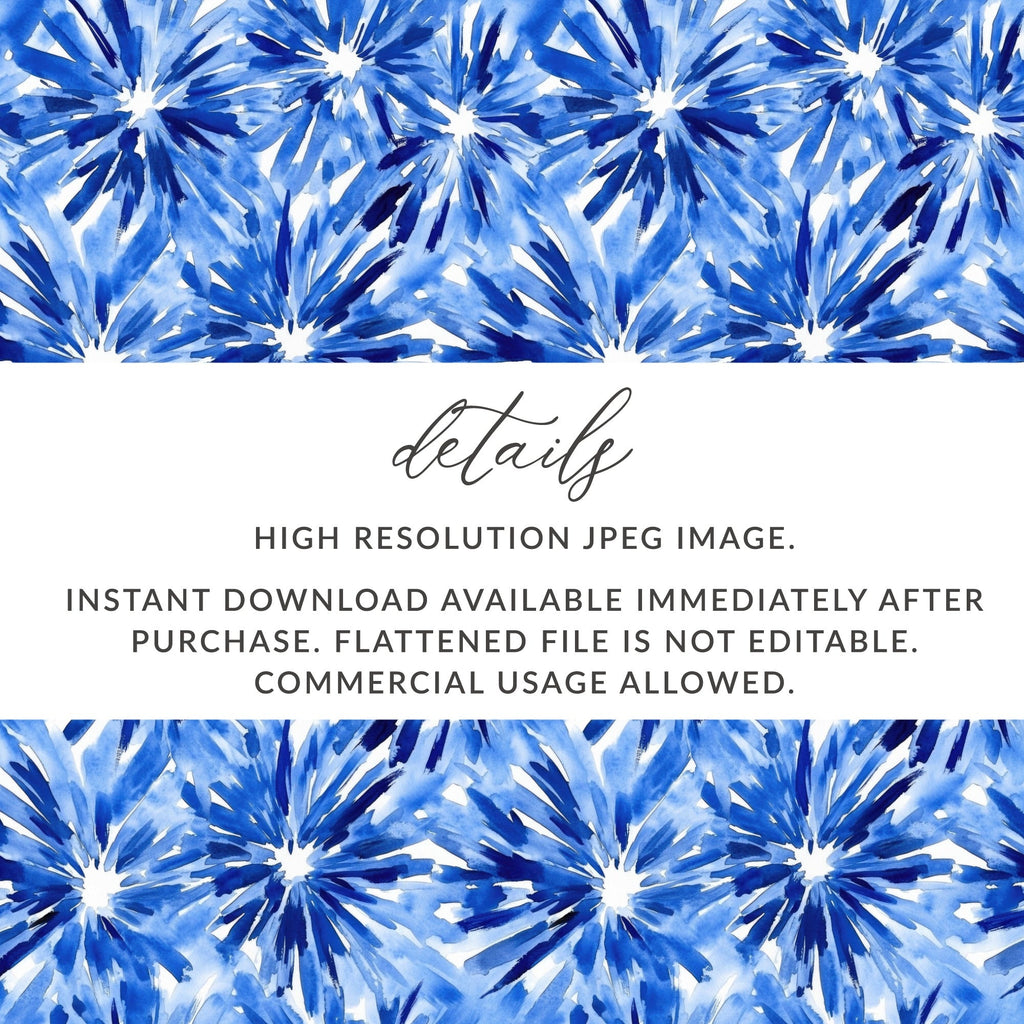 Blue Shibori Seamless Watercolor Geometric Pattern, Indigo Ink Digital Paper, Modern Abstract Design, Textile Print, Scrapbooking Paper - Moore and Mountain