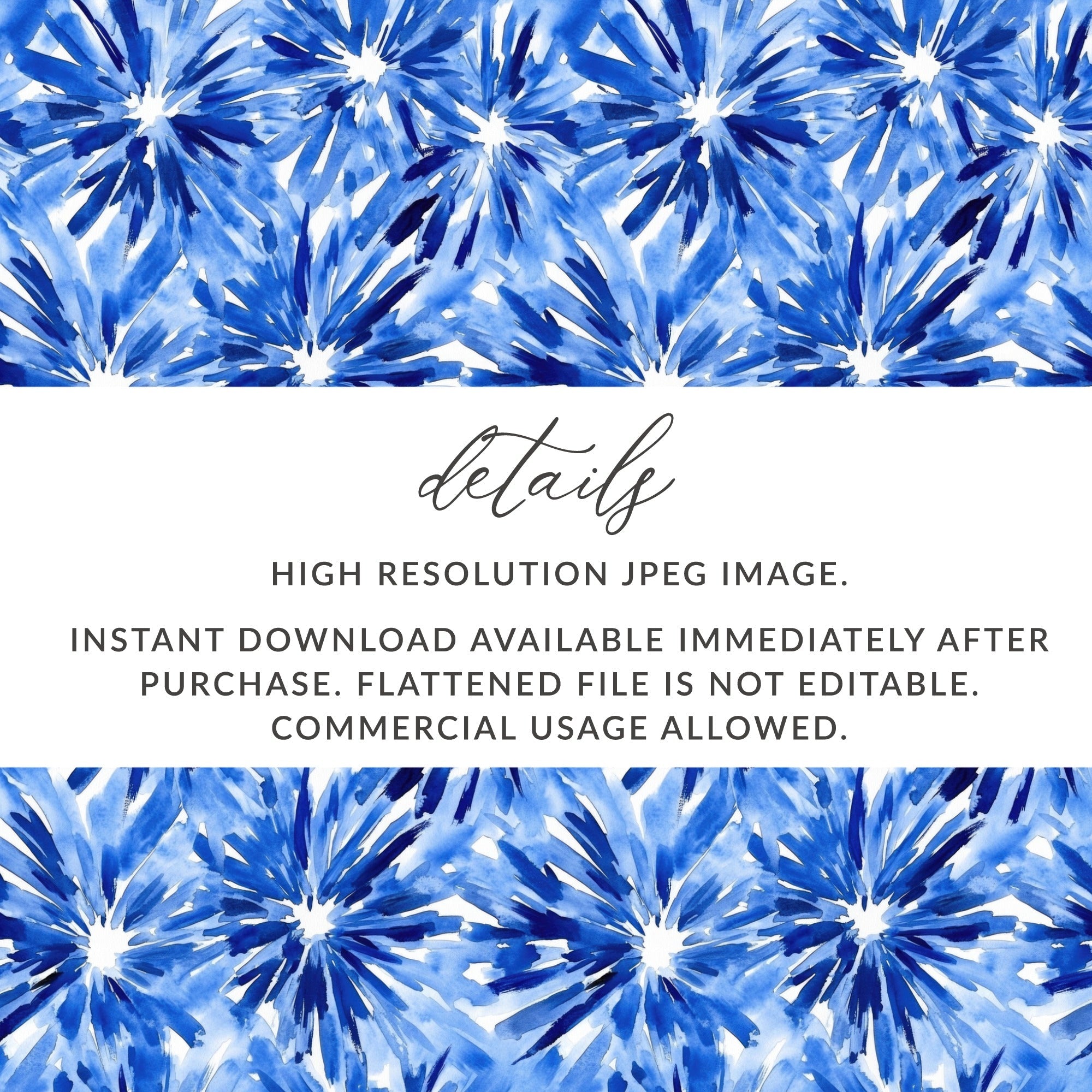 Blue Shibori Seamless Watercolor Geometric Pattern, Indigo Ink Digital Paper, Modern Abstract Design, Textile Print, Scrapbooking Paper - Moore and Mountain