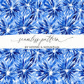 Blue Shibori Seamless Watercolor Geometric Pattern, Indigo Ink Digital Paper, Modern Abstract Design, Textile Print, Scrapbooking Paper - Moore and Mountain