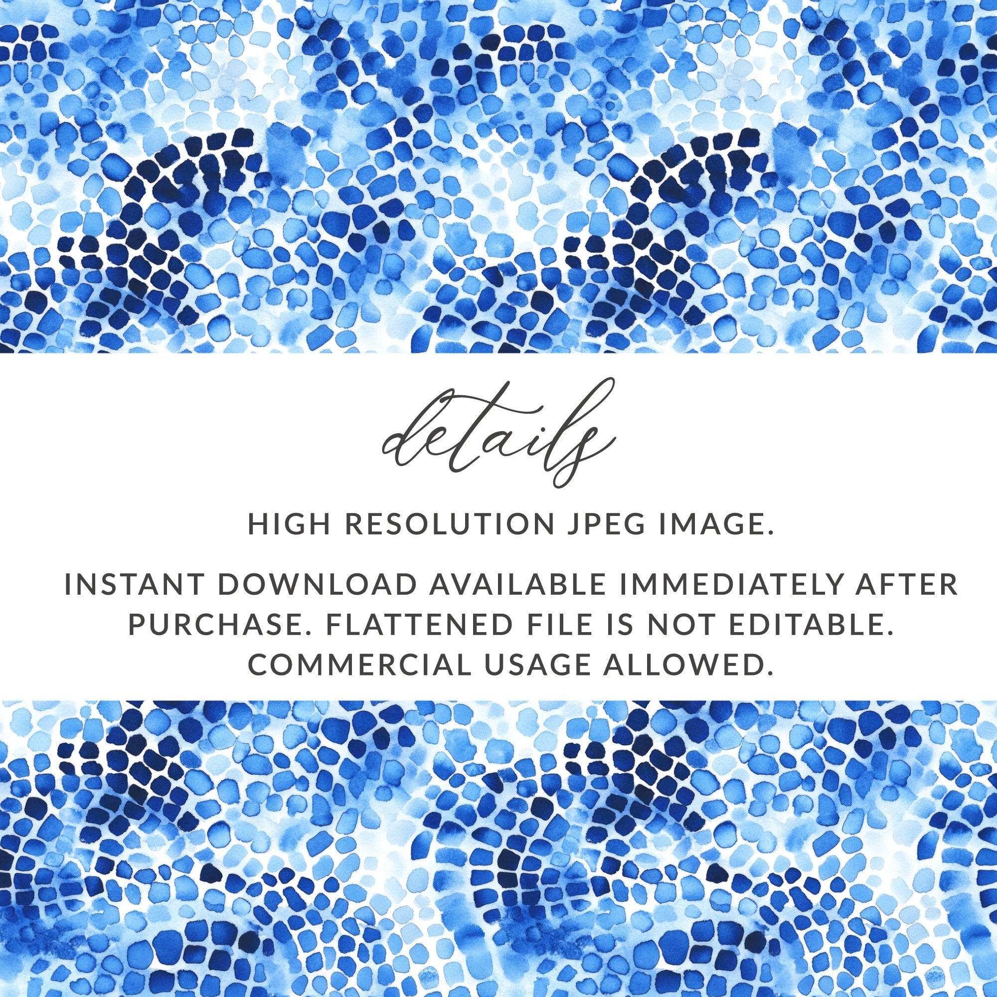 Blue Shibori Seamless Watercolor Geometric Pattern, Indigo Ink Digital Paper, Modern Abstract Tile Design, Repeatable Fabric Print - Moore and Mountain