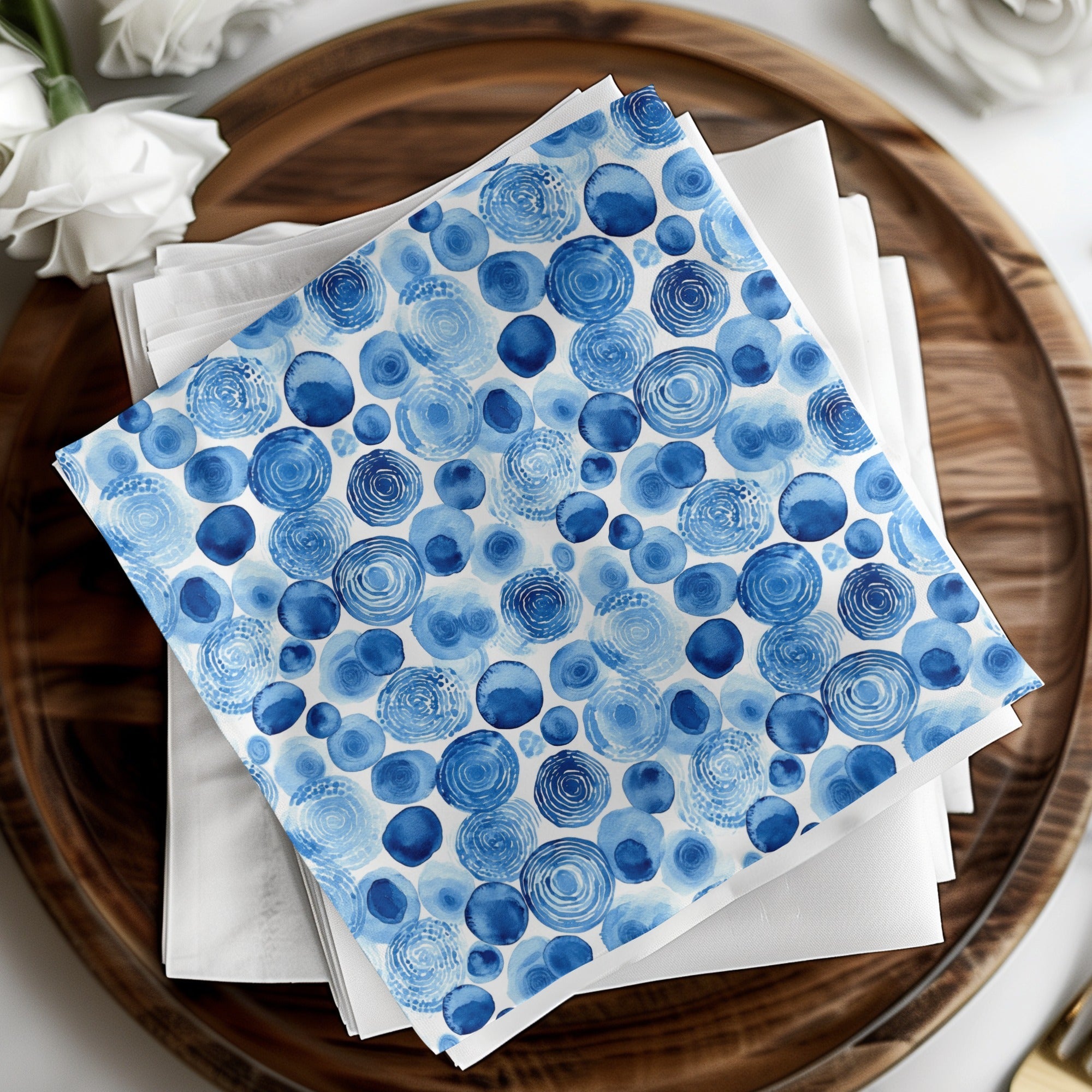 Blue Shibori Seamless Watercolor Geometric Pattern, Indigo Ink Digital Paper, Modern Background, Fabric Design, Scrapbooking, Graphic Design - Moore and Mountain