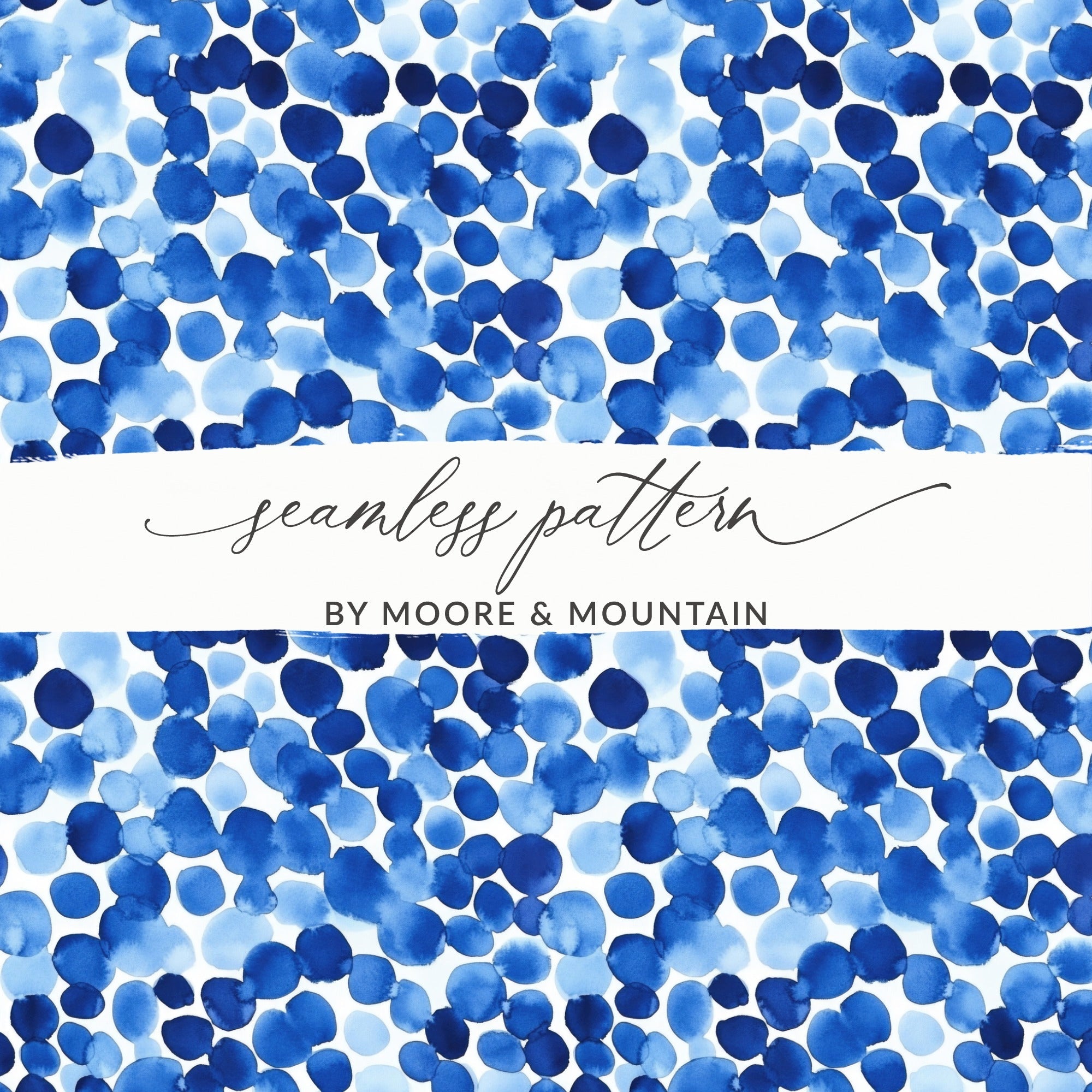 Blue Shibori Seamless Watercolor Geometric Pattern, Indigo Ink Digital Paper, Modern Indigo Texture, Fabric Design, Scrapbooking Digital - Moore and Mountain