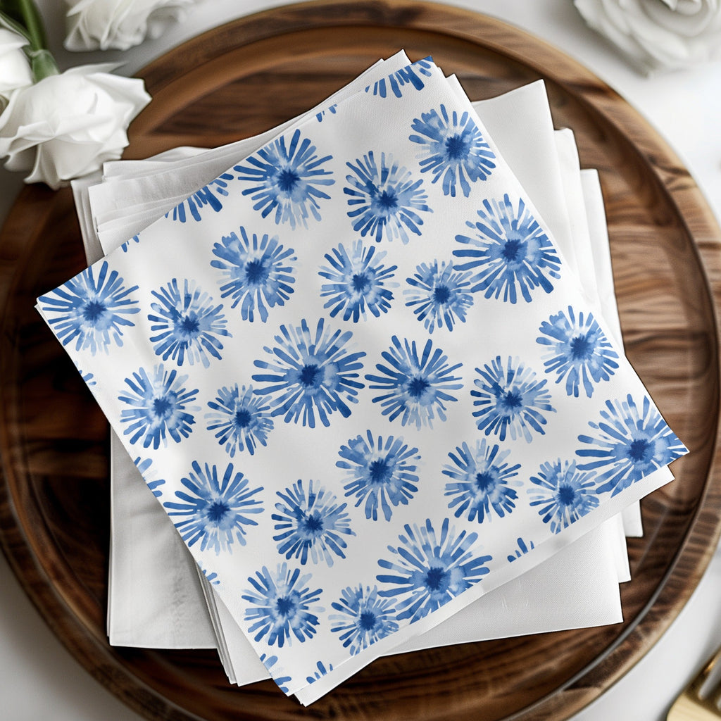 Blue Shibori Seamless Watercolor Geometric Pattern, Indigo Ink Digital Print, Modern Indigo Fabric Design - Moore and Mountain