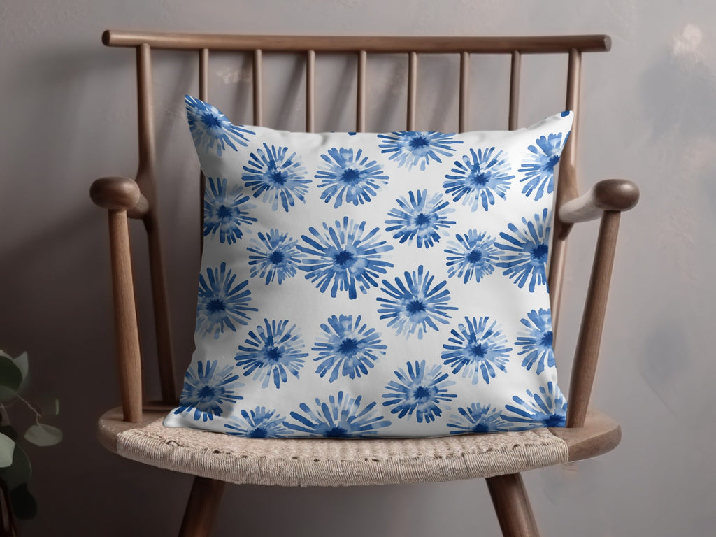 Blue Shibori Seamless Watercolor Geometric Pattern, Indigo Ink Digital Print, Modern Indigo Fabric Design - Moore and Mountain