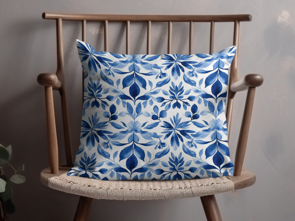 Blue Shibori Seamless Watercolor Geometric Pattern, Indigo Ink Texture, Digital Paper, Repeat Pattern, Fabric Design, Digital Download - Moore and Mountain