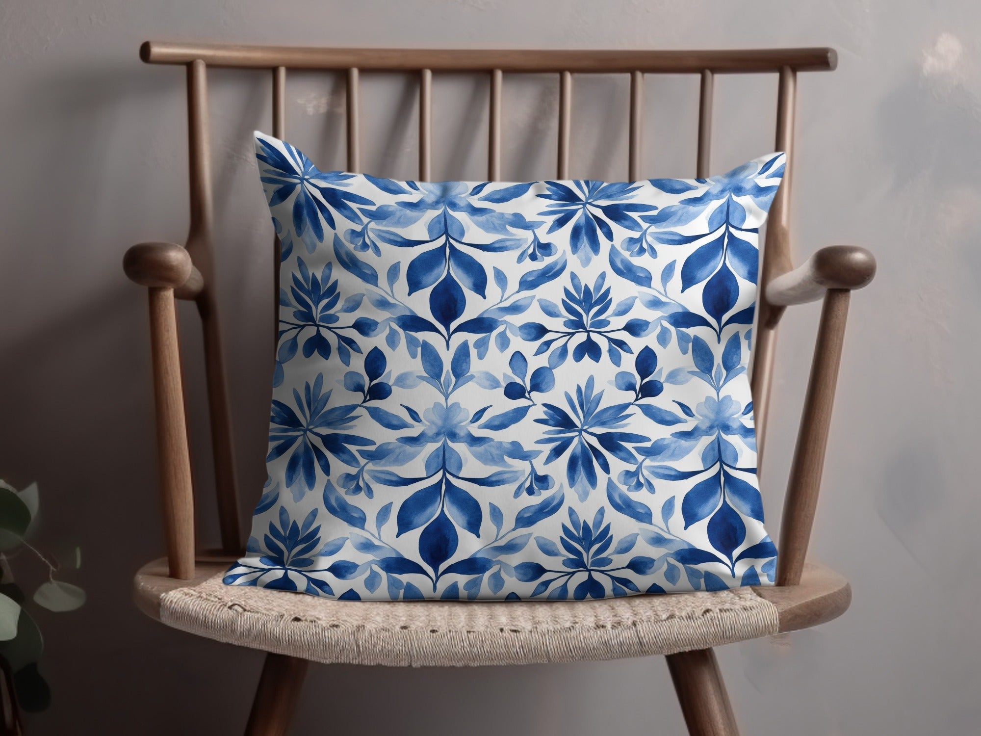 Blue Shibori Seamless Watercolor Geometric Pattern, Indigo Ink Texture, Digital Paper, Repeat Pattern, Fabric Design, Digital Download - Moore and Mountain