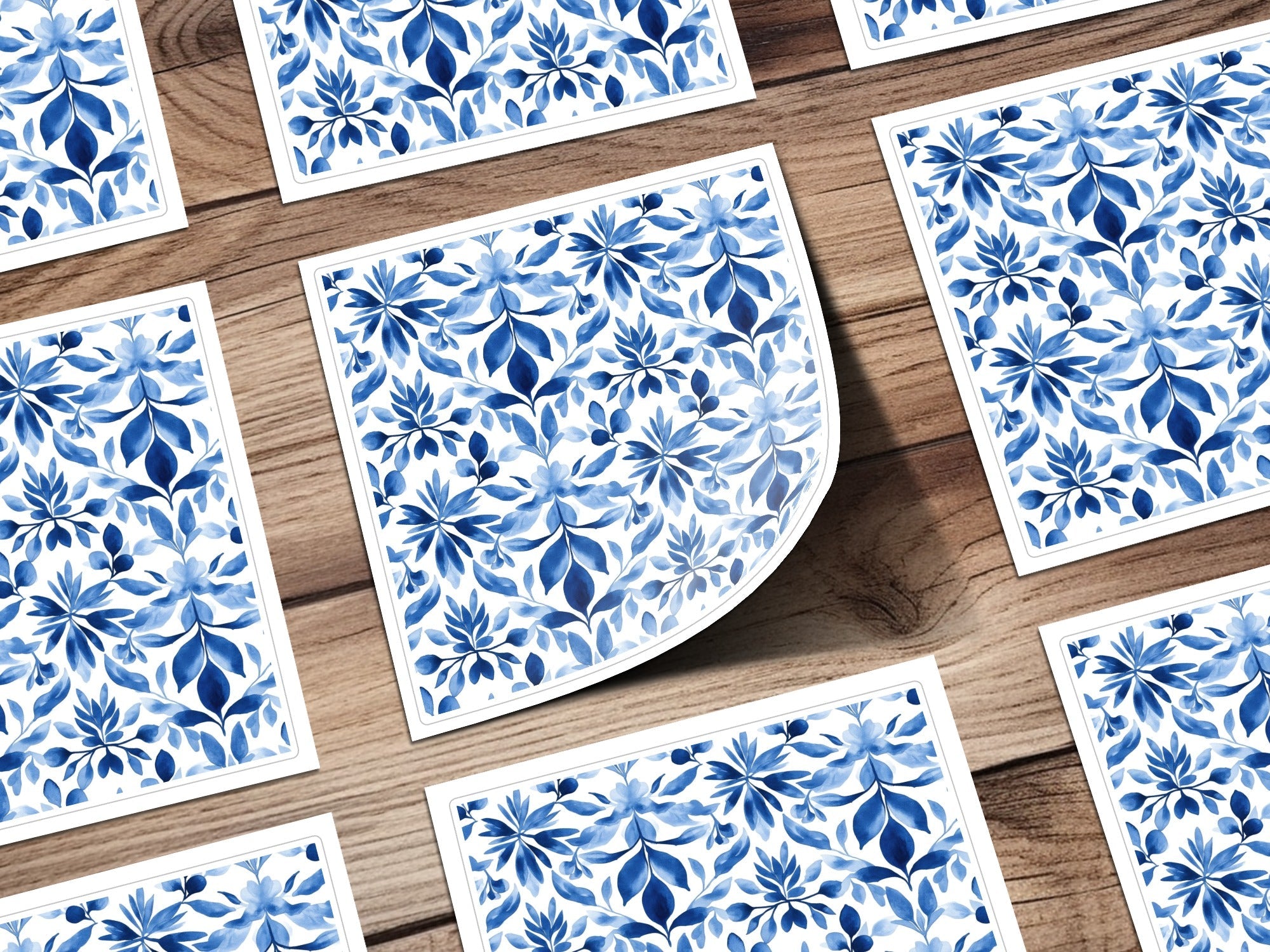 Blue Shibori Seamless Watercolor Geometric Pattern, Indigo Ink Texture, Digital Paper, Repeat Pattern, Fabric Design, Digital Download - Moore and Mountain