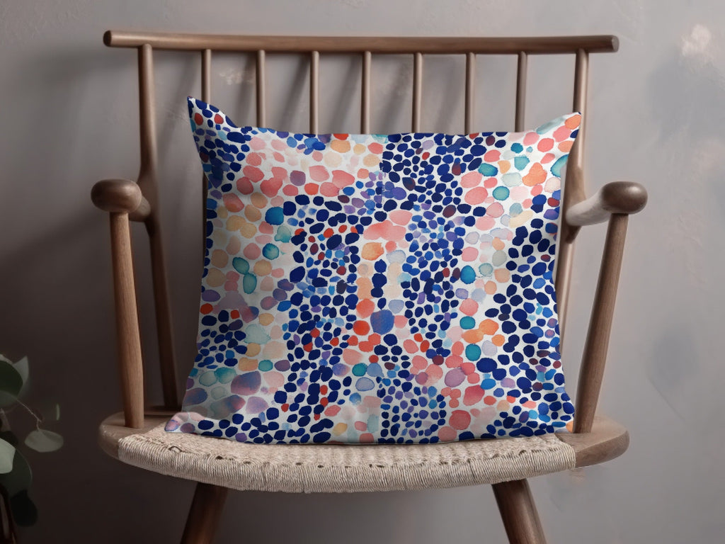 Blue Watercolor Floral Digital Paper, Abstract Dots Pattern, Scrapbook Paper, Fabric Design, Summer Printable Background - Moore and Mountain