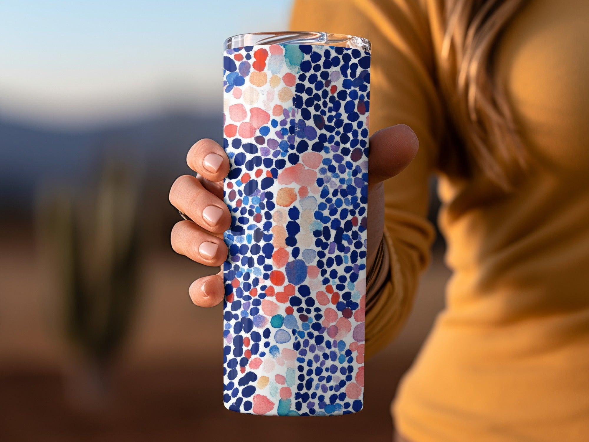 Blue Watercolor Floral Digital Paper, Abstract Dots Pattern, Scrapbook Paper, Fabric Design, Summer Printable Background - Moore and Mountain