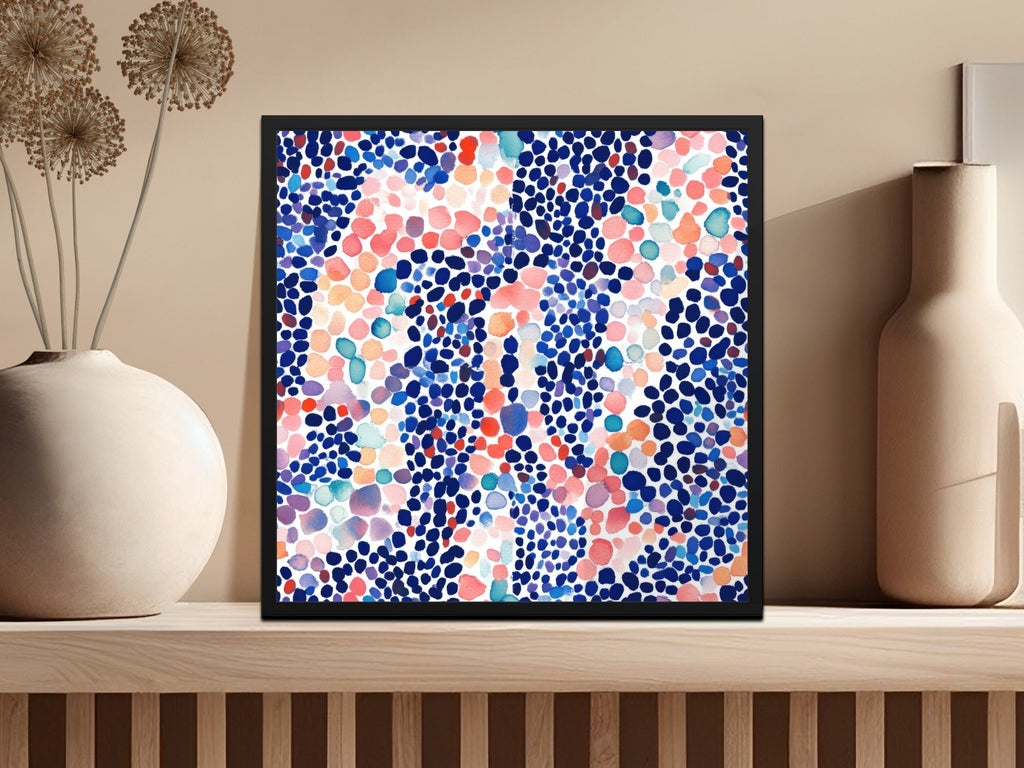 Blue Watercolor Floral Digital Paper, Abstract Dots Pattern, Scrapbook Paper, Fabric Design, Summer Printable Background - Moore and Mountain