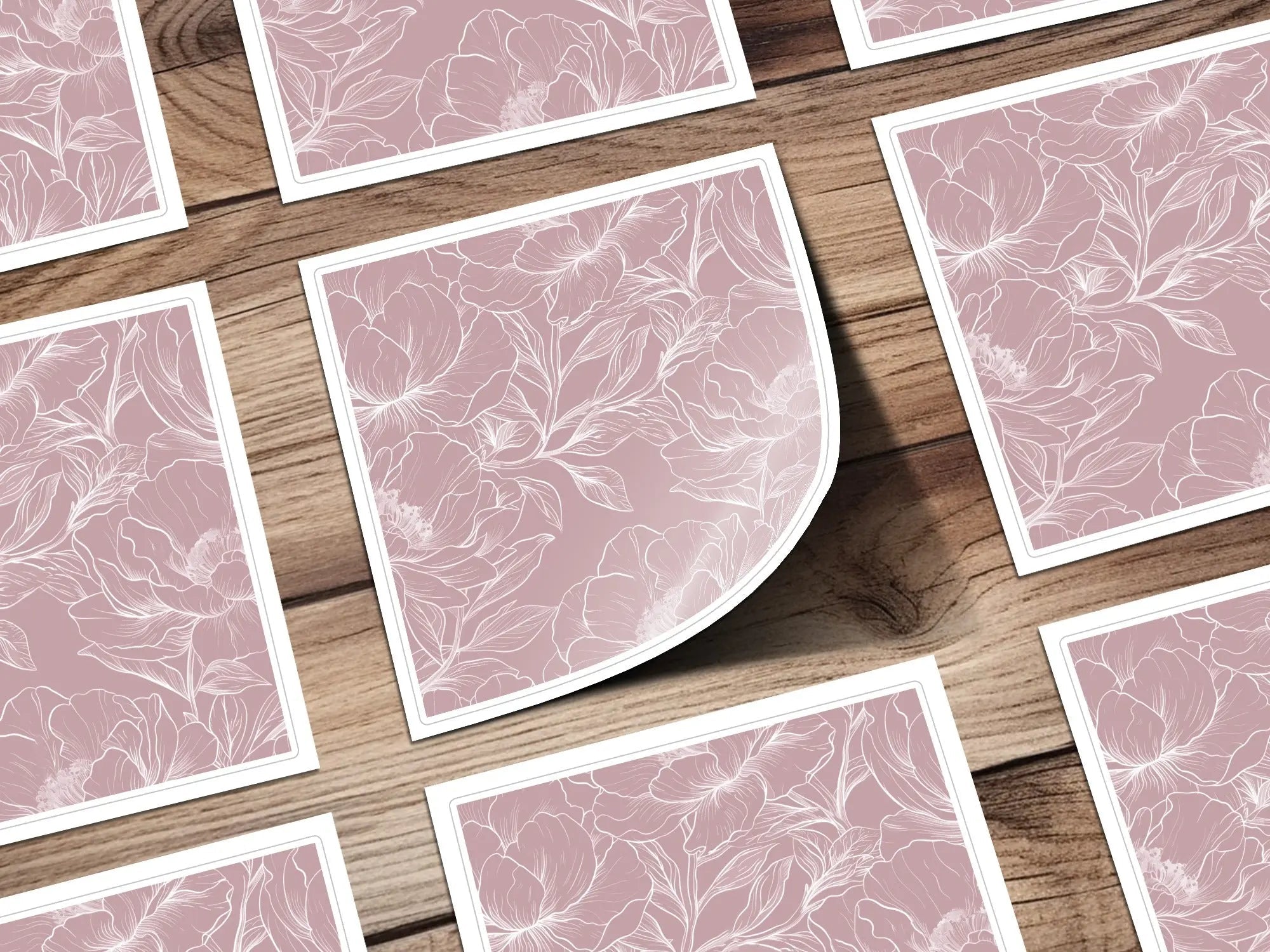 Blush Pink Floral Digital Paper, Peony Flowers, Seamless Pattern, Commercial Use, Print on Demand, 12x12 JPEG Files, Scrapbooking - Moore and Mountain