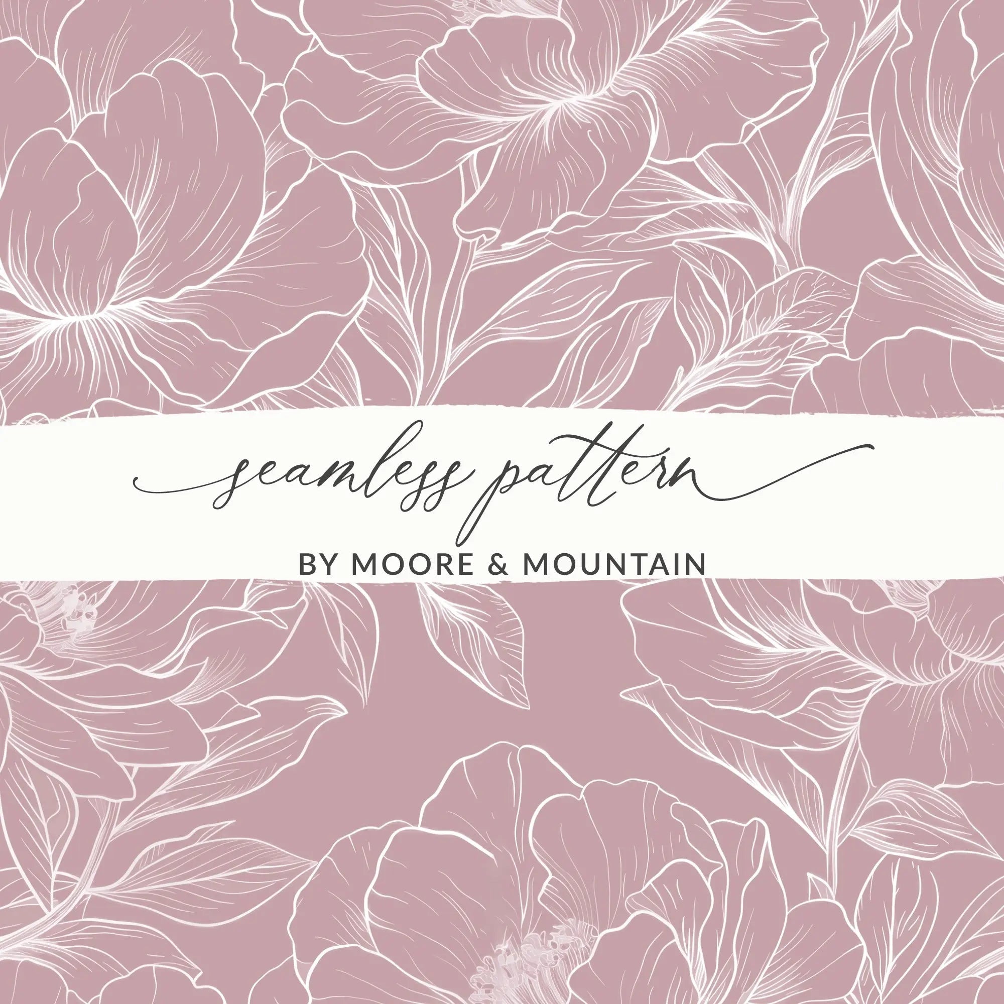 Blush Pink Floral Digital Paper, Peony Flowers, Seamless Pattern, Commercial Use, Print on Demand, 12x12 JPEG Files, Scrapbooking - Moore and Mountain