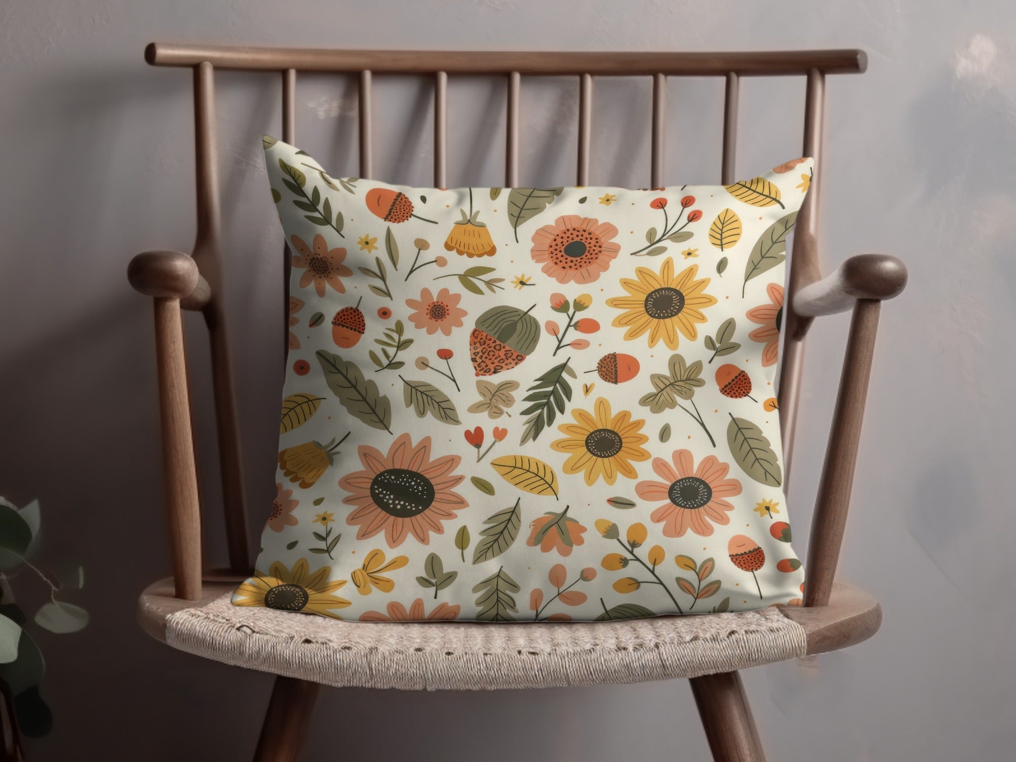 Blush Yellow Autumn Floral Boho Seamless Pattern Digital - Moore and Mountain