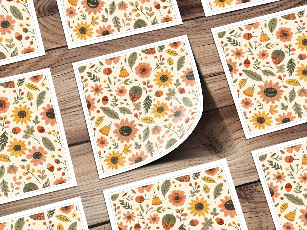 Blush Yellow Autumn Floral Boho Seamless Pattern Digital - Moore and Mountain