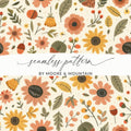 Blush Yellow Autumn Floral Boho Seamless Pattern Digital - Moore and Mountain