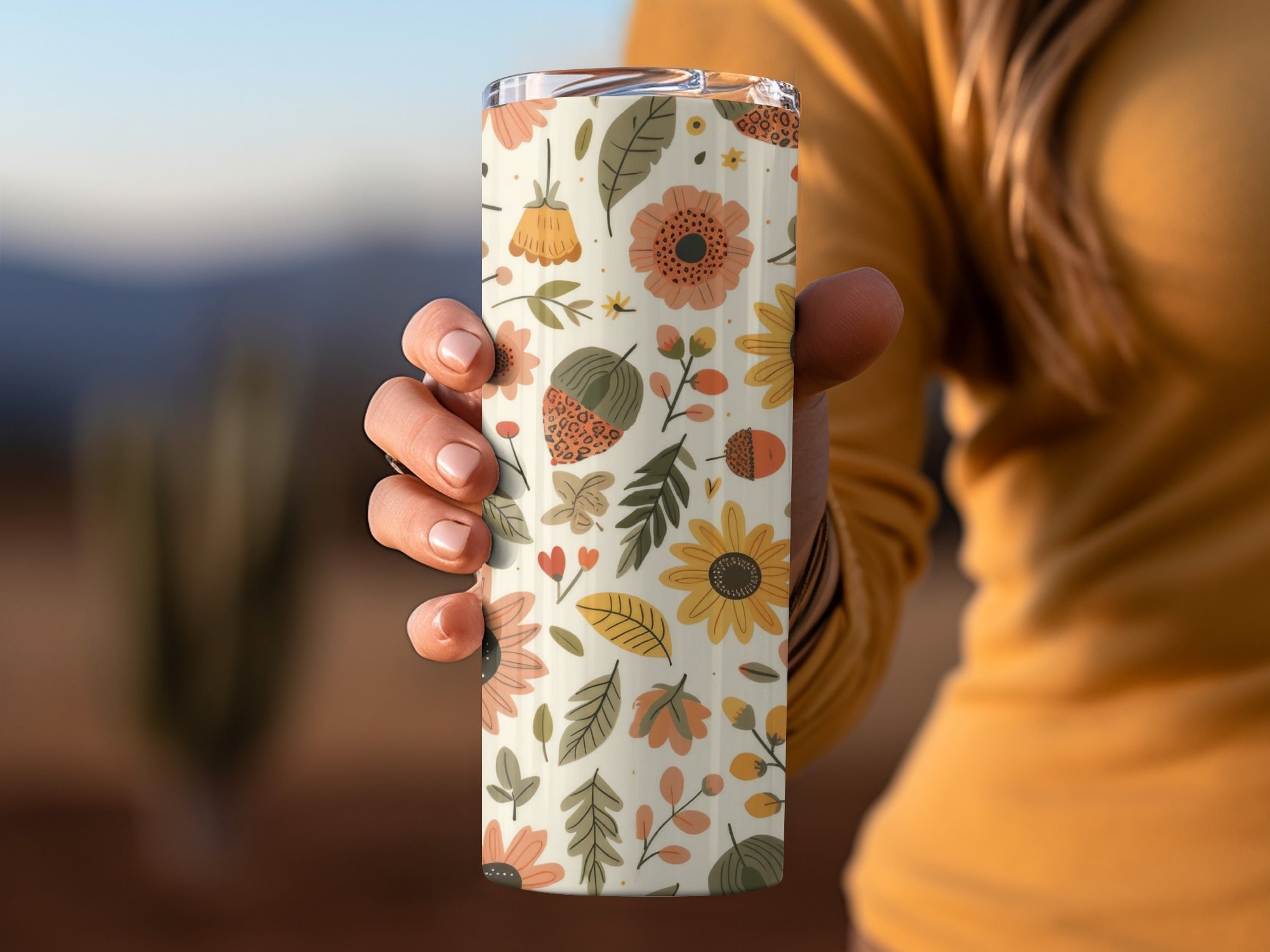 Blush Yellow Autumn Floral Boho Seamless Pattern Digital - Moore and Mountain