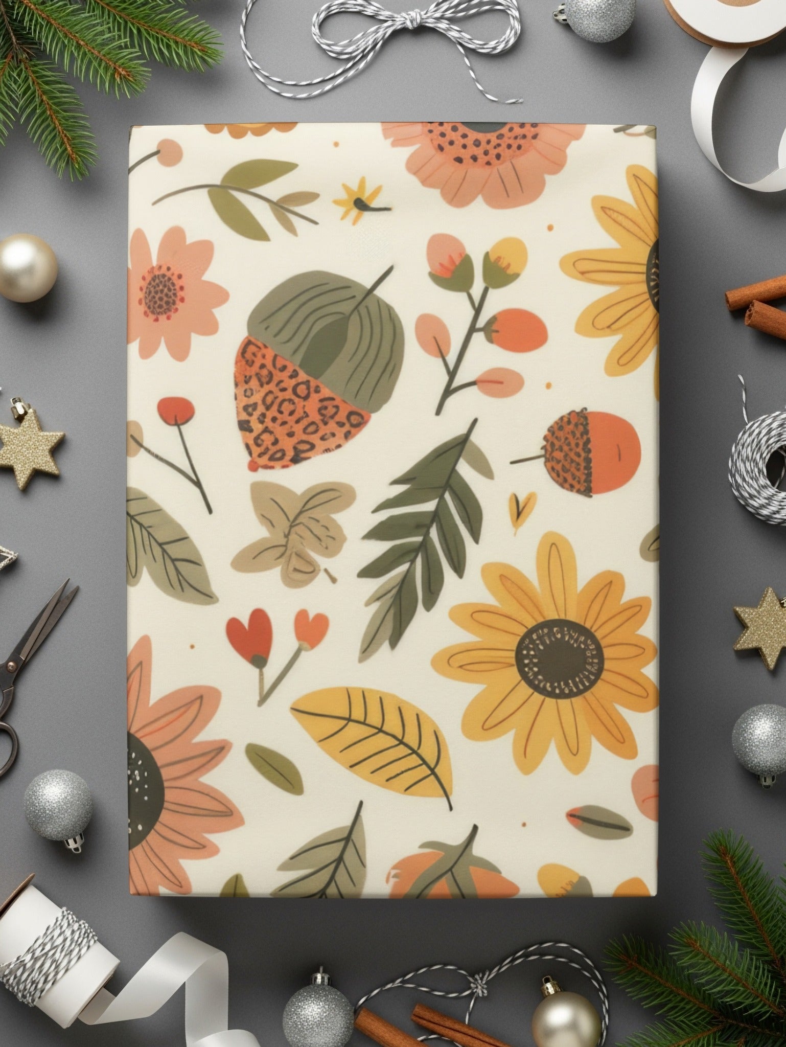 Blush Yellow Autumn Floral Boho Seamless Pattern Digital - Moore and Mountain