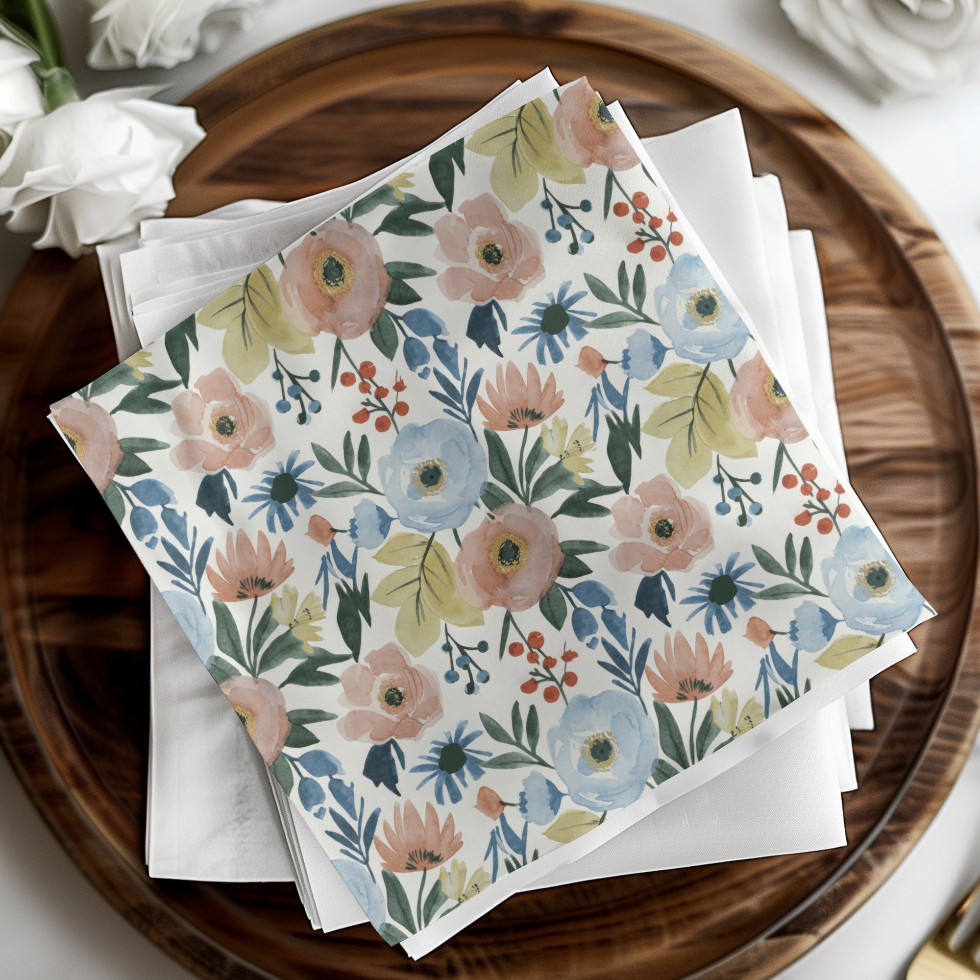 Boho Cottagecore Seamless Light Blue Pattern - Moore and Mountain