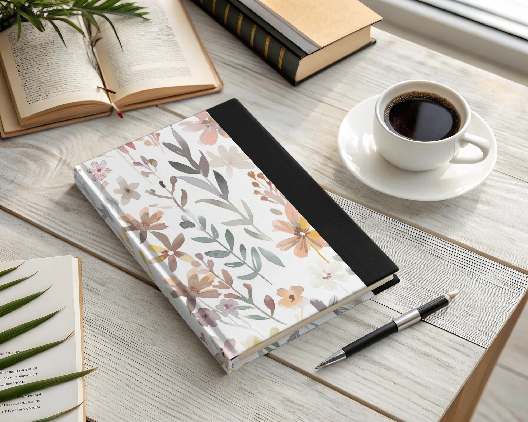 Boho Pink Watercolor Floral Neutral Summer Pattern Digital - Moore and Mountain