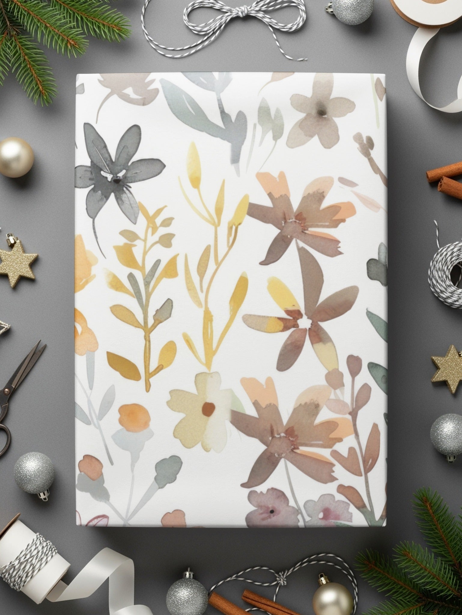 Boho Pink Watercolor Floral Neutral Summer Pattern Digital - Moore and Mountain