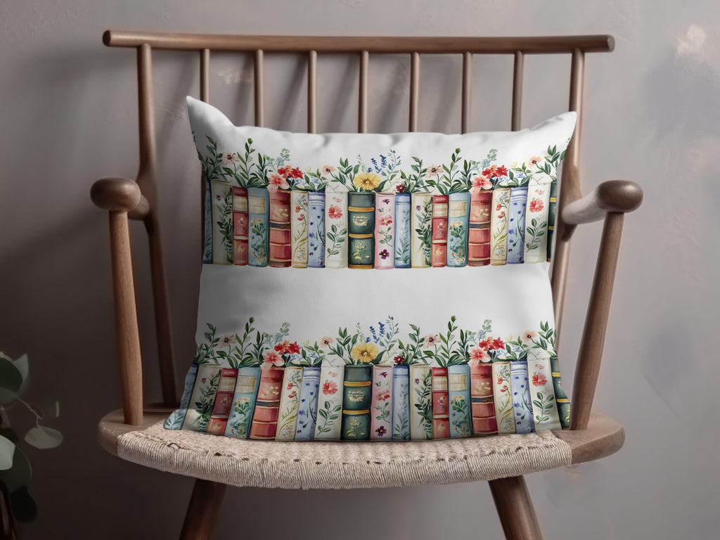 Books and Flowers Seamless Pattern Botanical Library Digital - Moore and Mountain