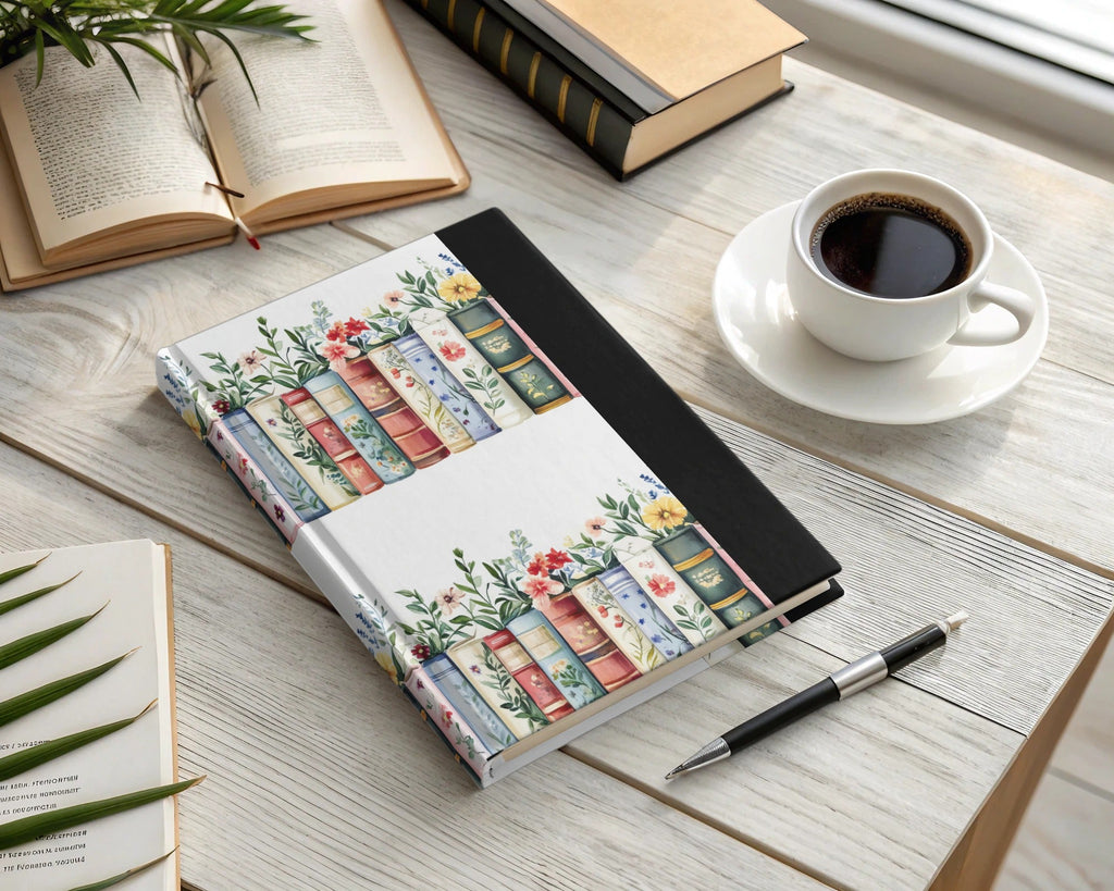 Books and Flowers Seamless Pattern Botanical Library Digital - Moore and Mountain