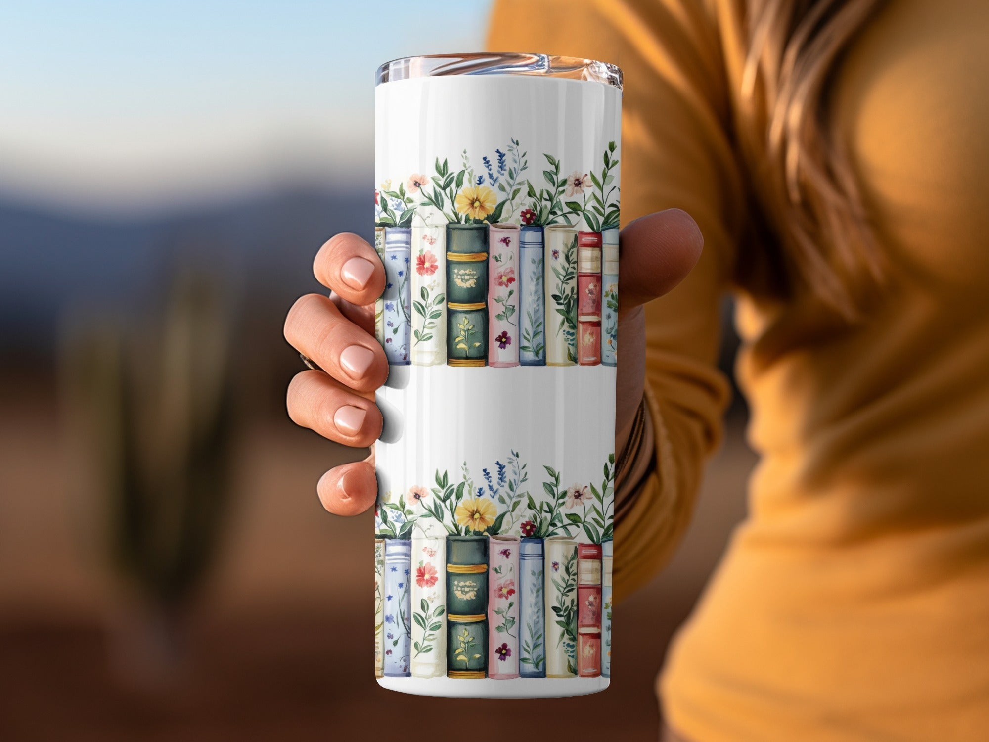 Books and Flowers Seamless Pattern Botanical Library Digital - Moore and Mountain