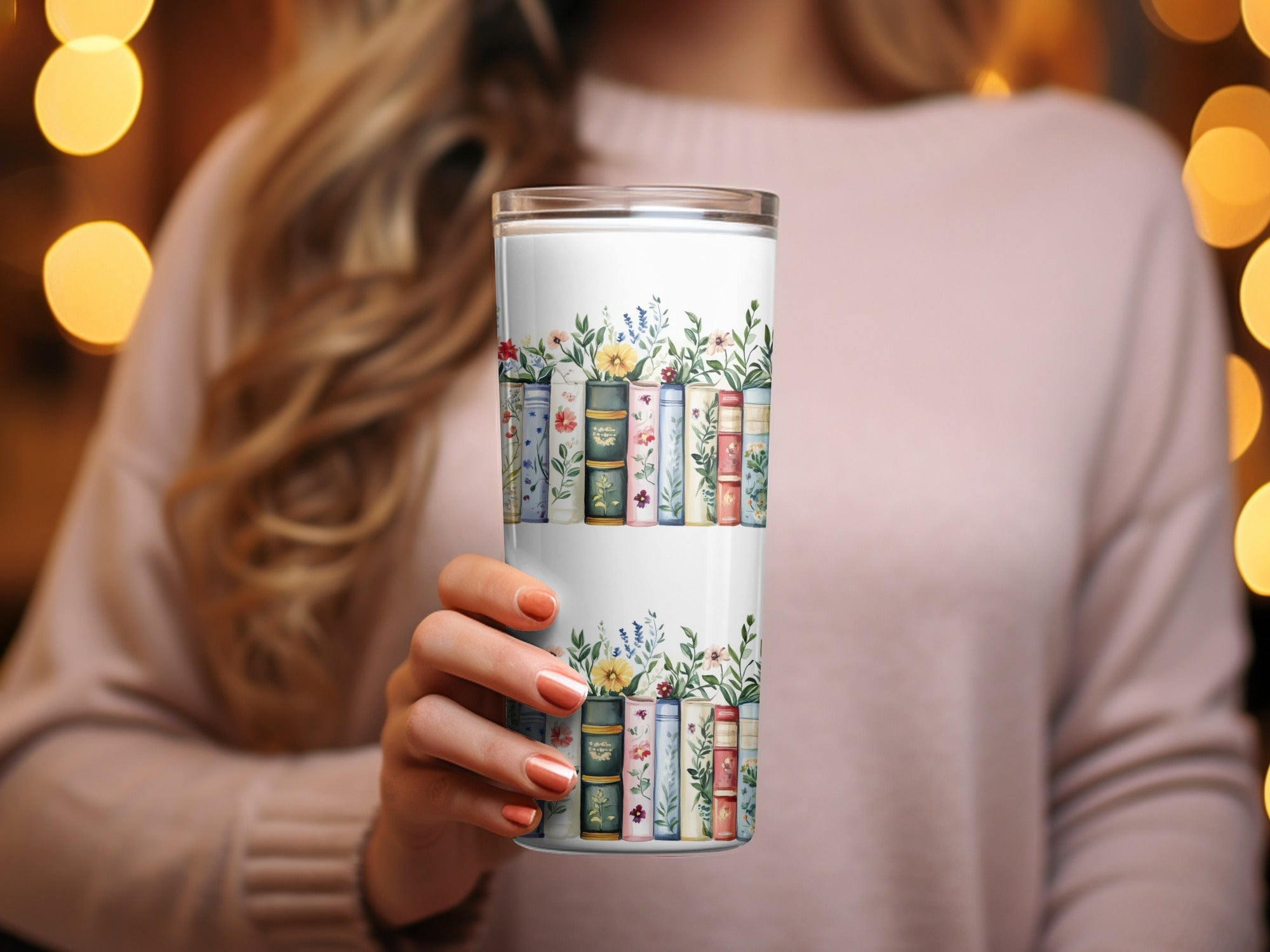 Books and Flowers Seamless Pattern Botanical Library Digital - Moore and Mountain