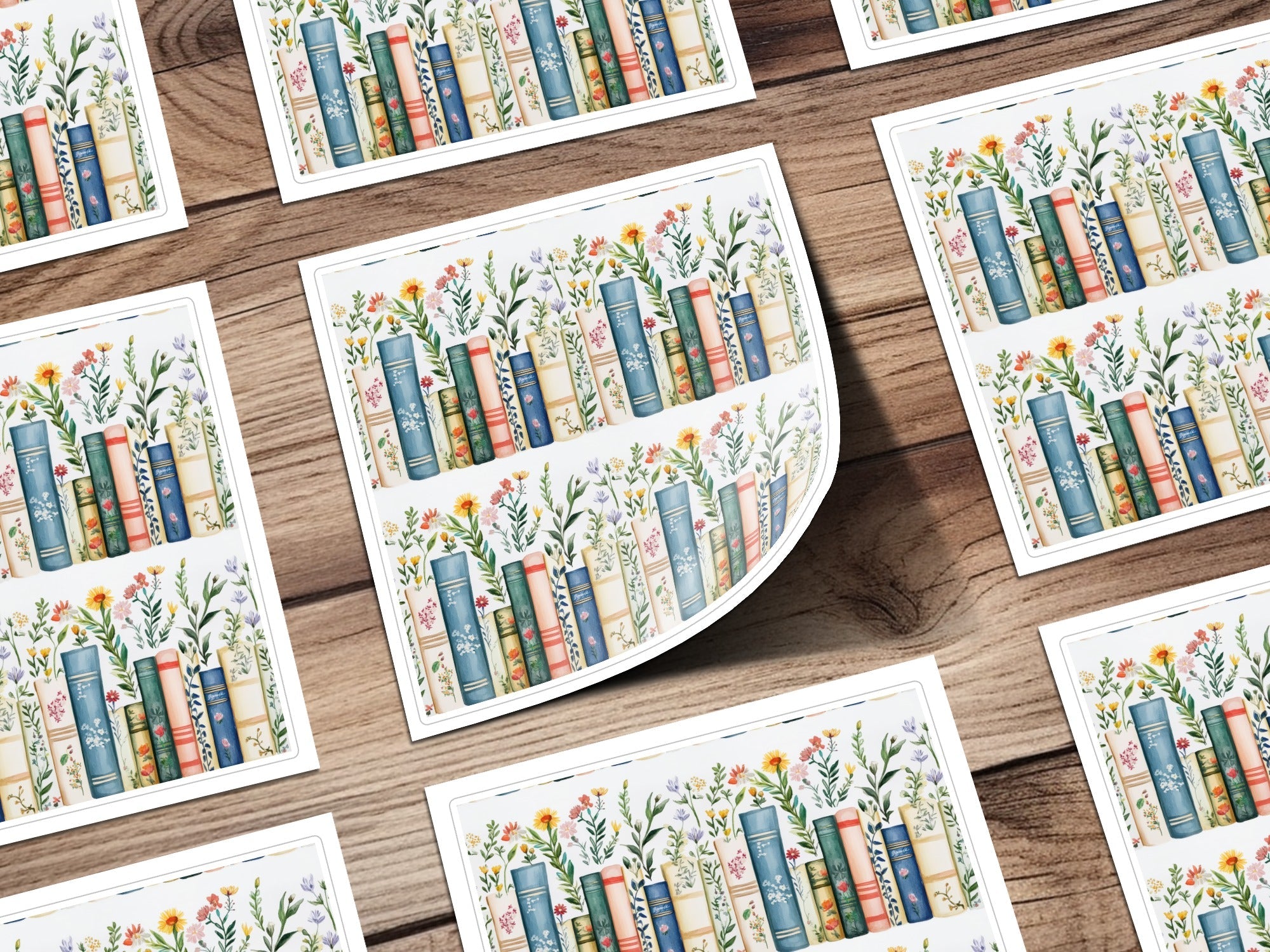 Books Flowers and Plants Watercolor Style Art Digital - Moore and Mountain