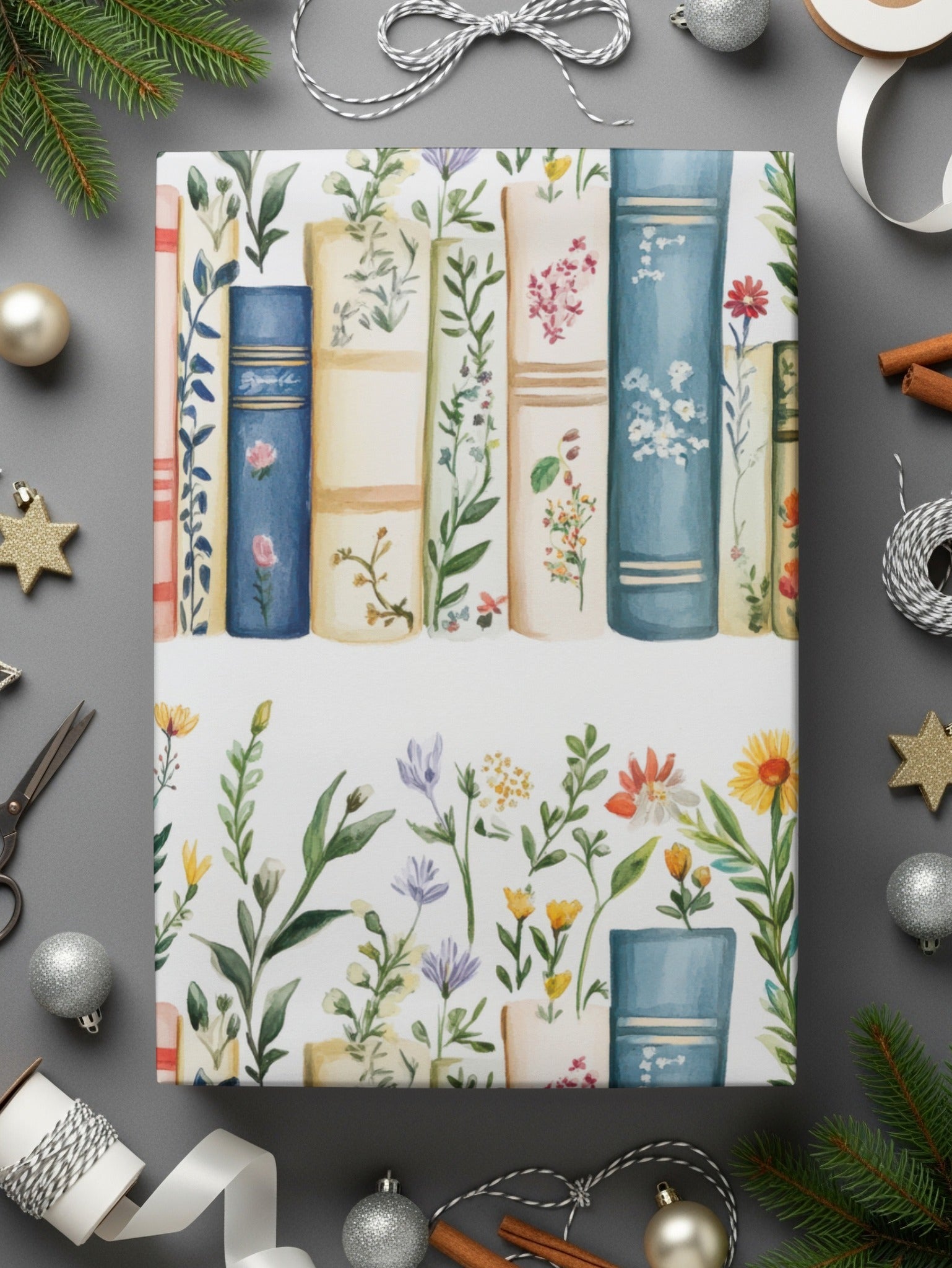 Books Flowers and Plants Watercolor Style Art Digital - Moore and Mountain