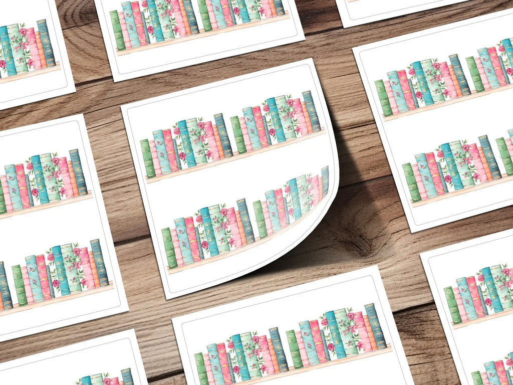 Bookshelf Digital Paper, Floral Book Digital Download, Seamless Book Pattern, Library Decor Digital, Scrapbook Paper, Book Lover Gift - Moore and Mountain