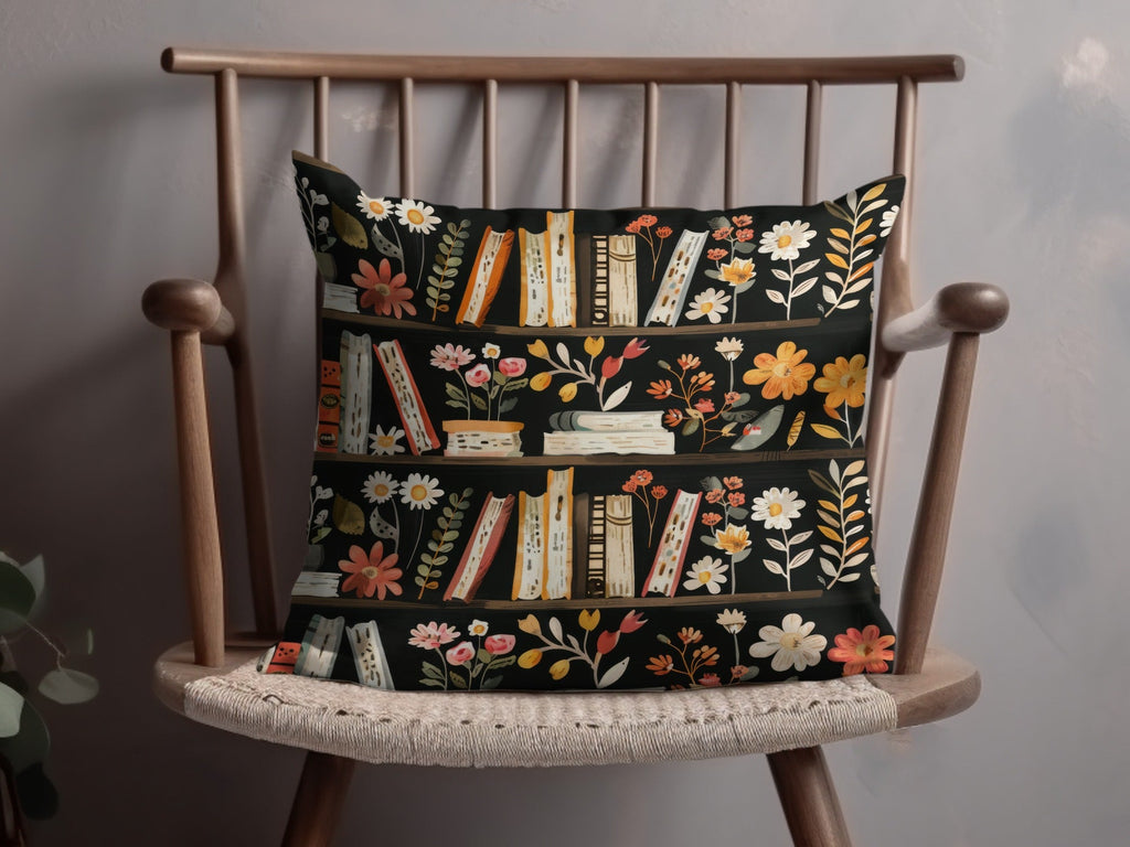 Bookshelf Floral Digital Paper, Seamless Pattern Design, Flower Bookcase Print, Repeat Pattern, Digital Background, Scrapbook Paper - Moore and Mountain