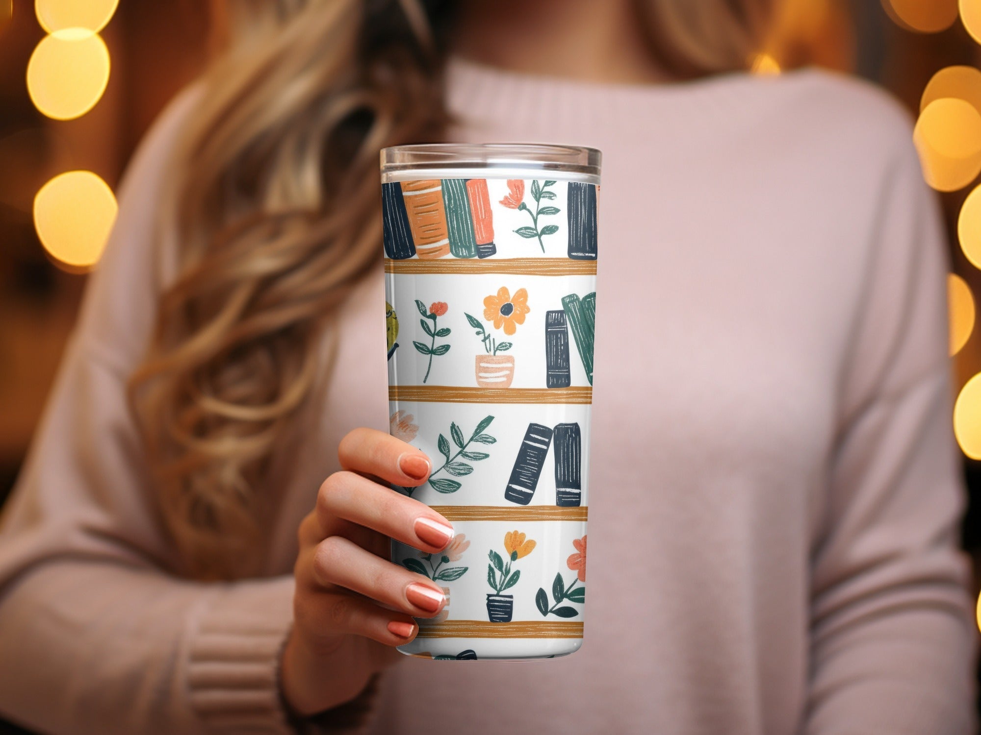 Bookshelf Seamless Pattern, Globe Floral Digital Paper, Reading Teacher Clipart, Cute Background, Scrapbook Paper, Repeat Pattern - Moore and Mountain