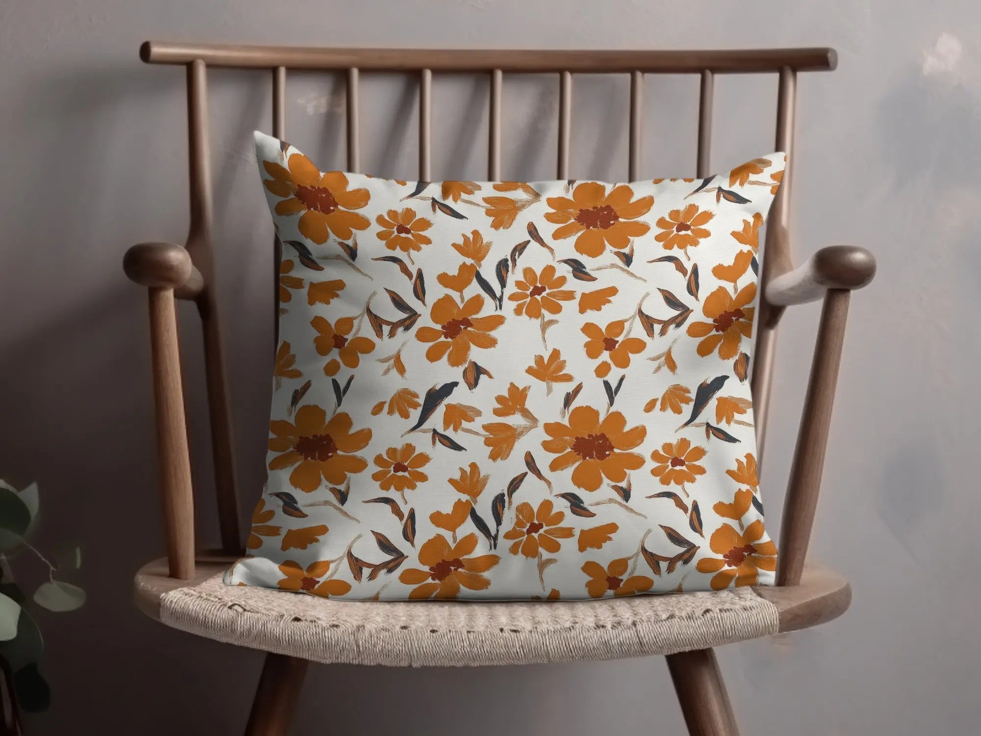 Burnt Orange Floral Digital Paper, Seamless Flower Pattern, Rustic Autumn Design, Printable Fabric Design, Digital Download (134) - Moore and Mountain