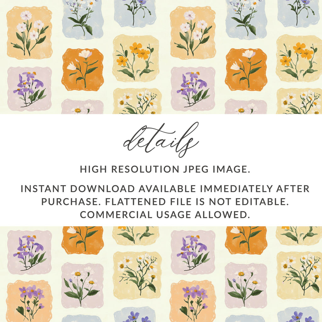 Vintage Floral Pattern High-Resolution JPEG Download