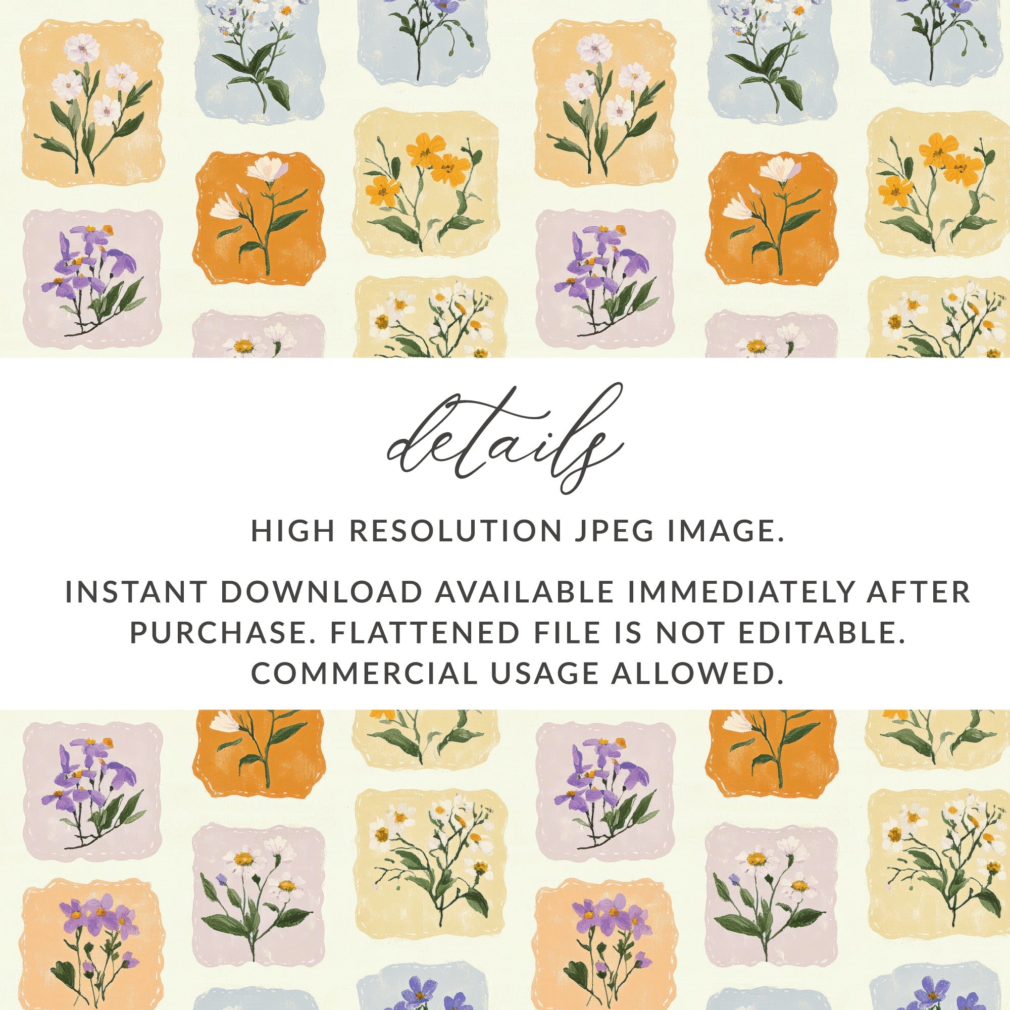 Vintage Floral Pattern High-Resolution JPEG Download