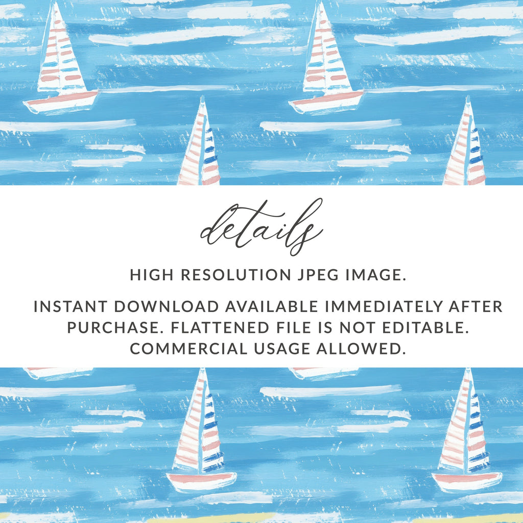 Nautical Sailboat Digital Download for Instant Use