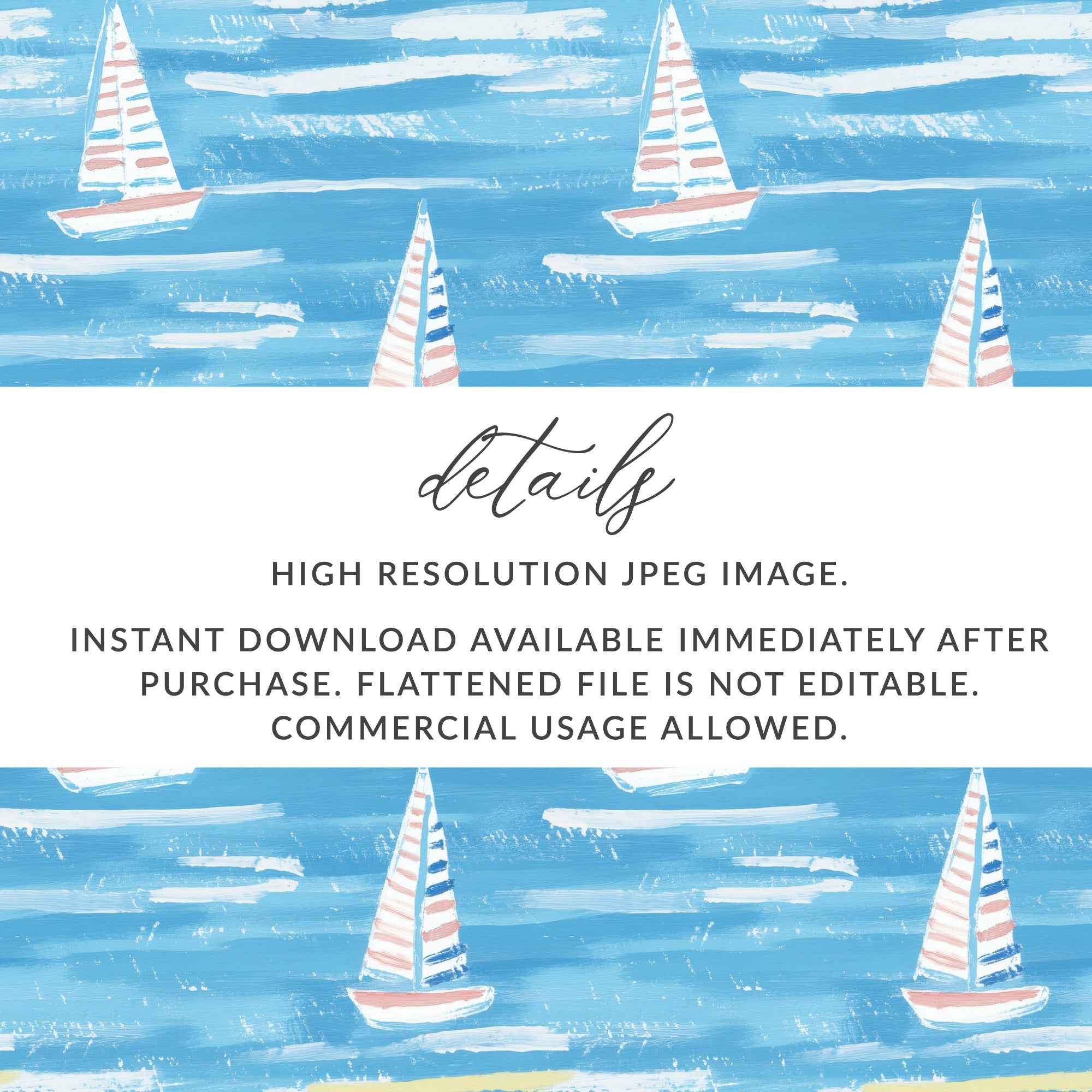 Nautical Sailboat Digital Download for Instant Use