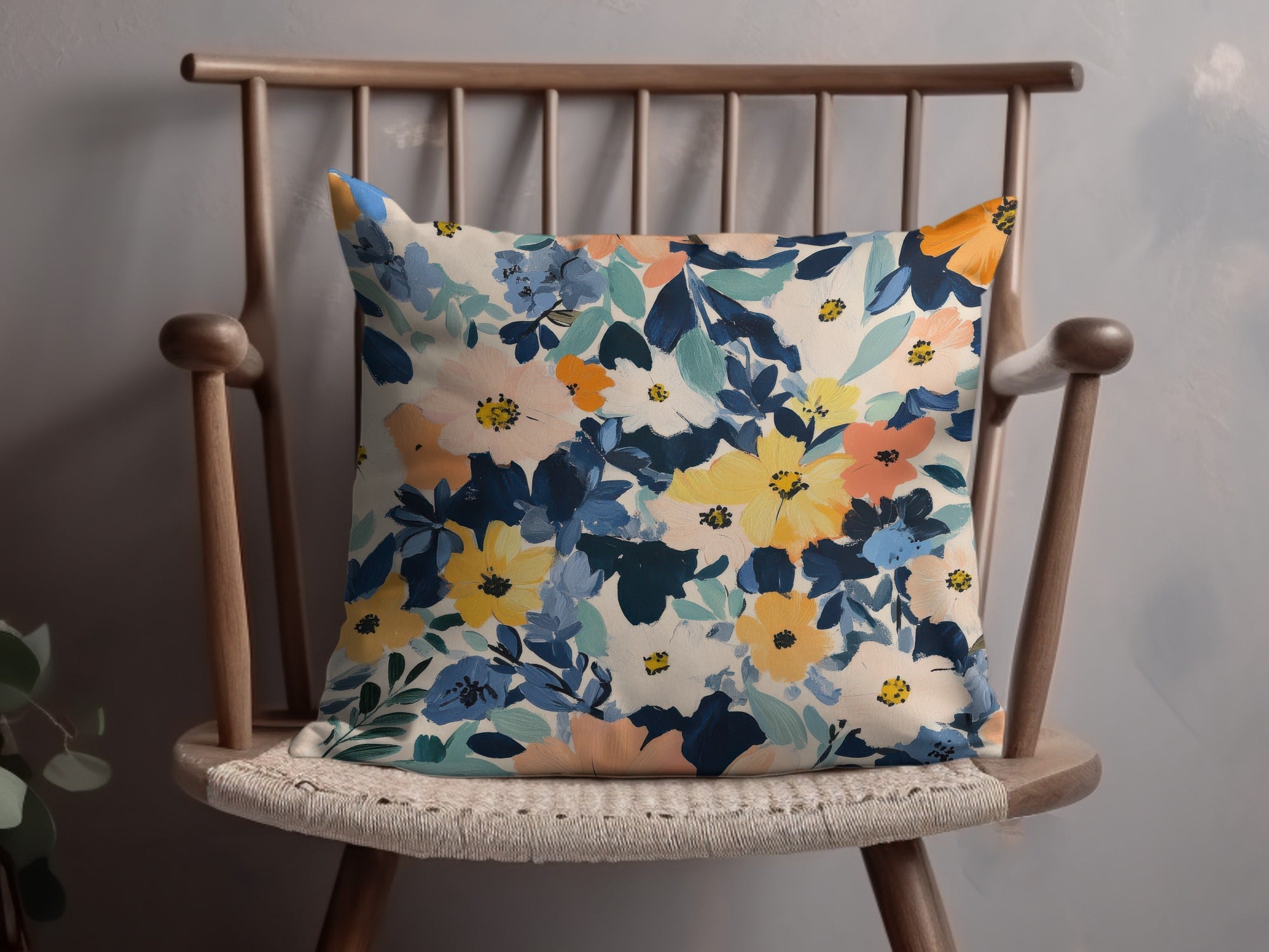 Floral Pattern Decorative Pillow Cushion for Home Decor