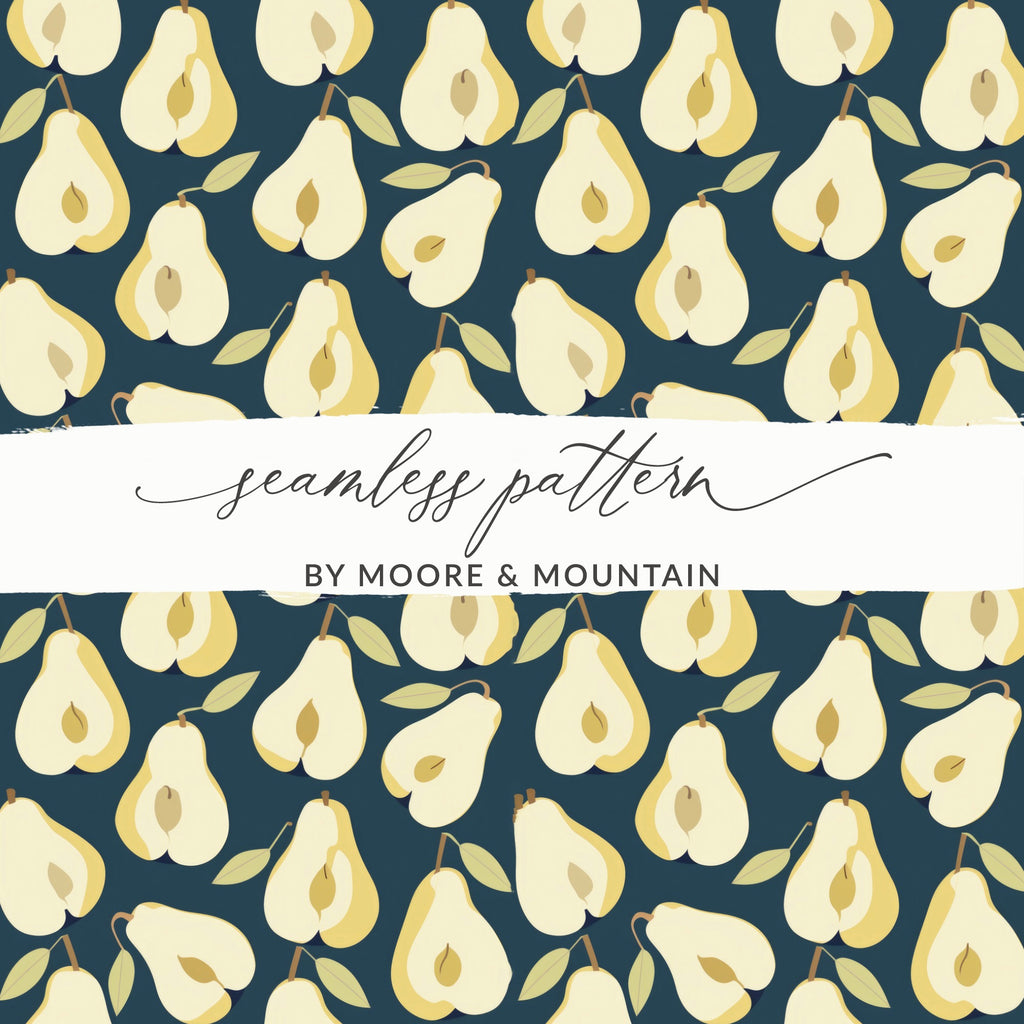 Yellow Pears Seamless Pattern by Moore & Mountain