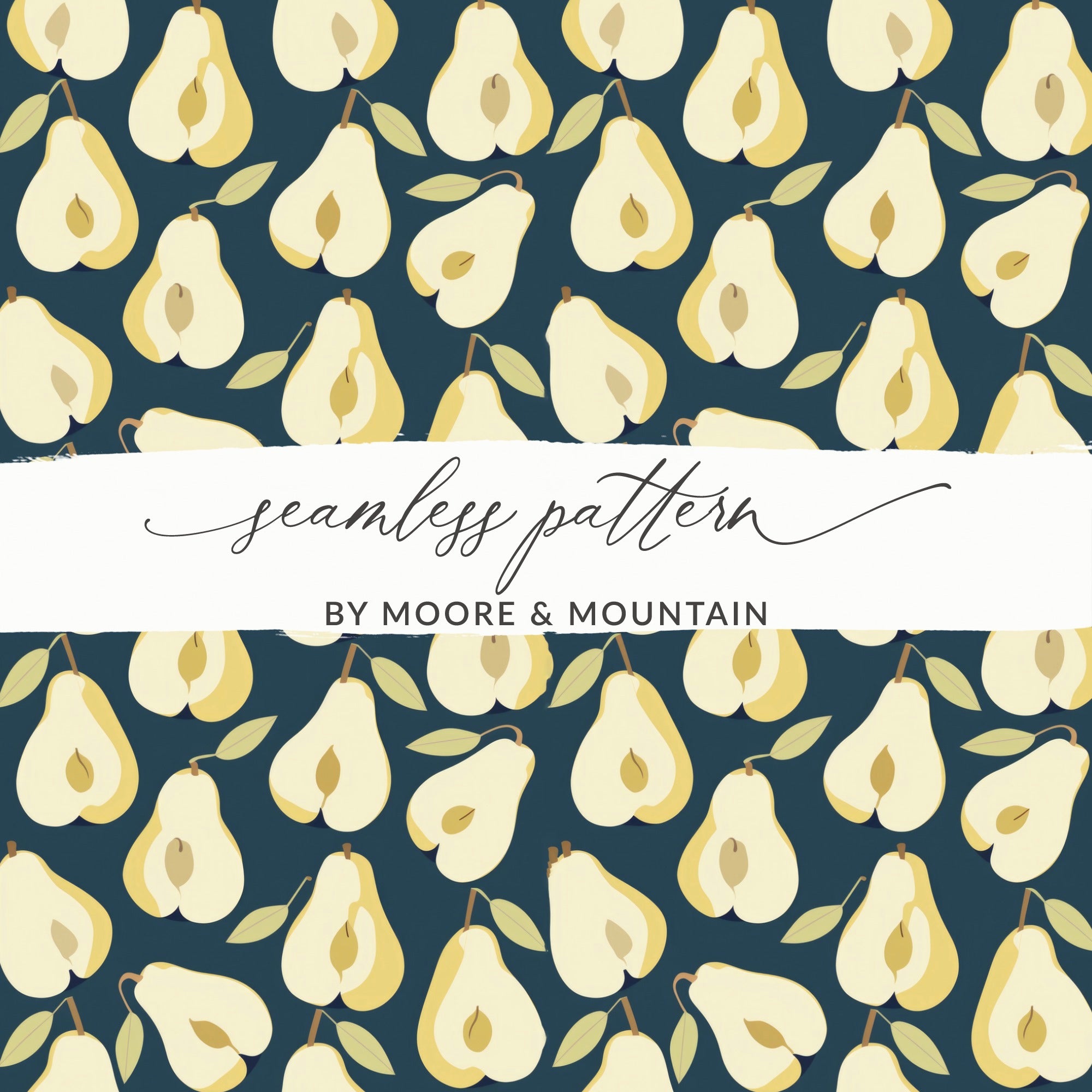 Yellow Pears Seamless Pattern by Moore & Mountain