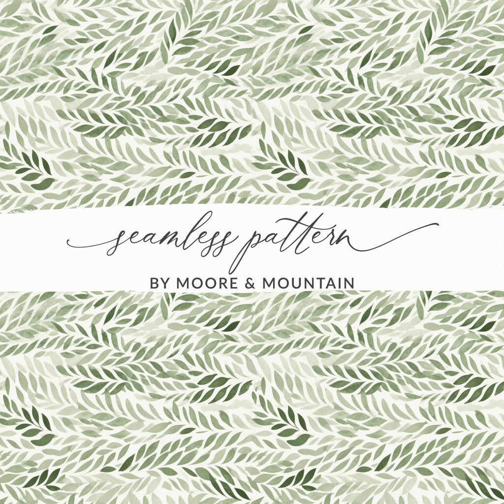 Green Leaves Leafy Vines Seamless Pattern product