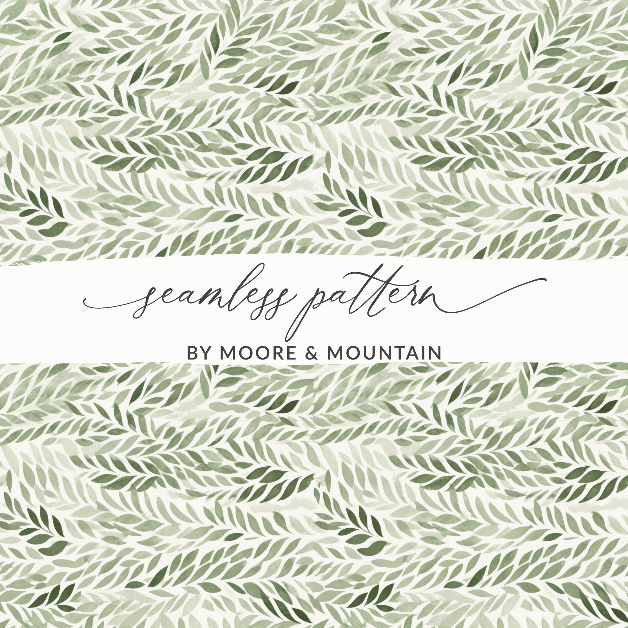 Green Leaves Leafy Vines Seamless Pattern product