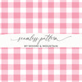 Pink and White Gingham Checkered Seamless Pattern