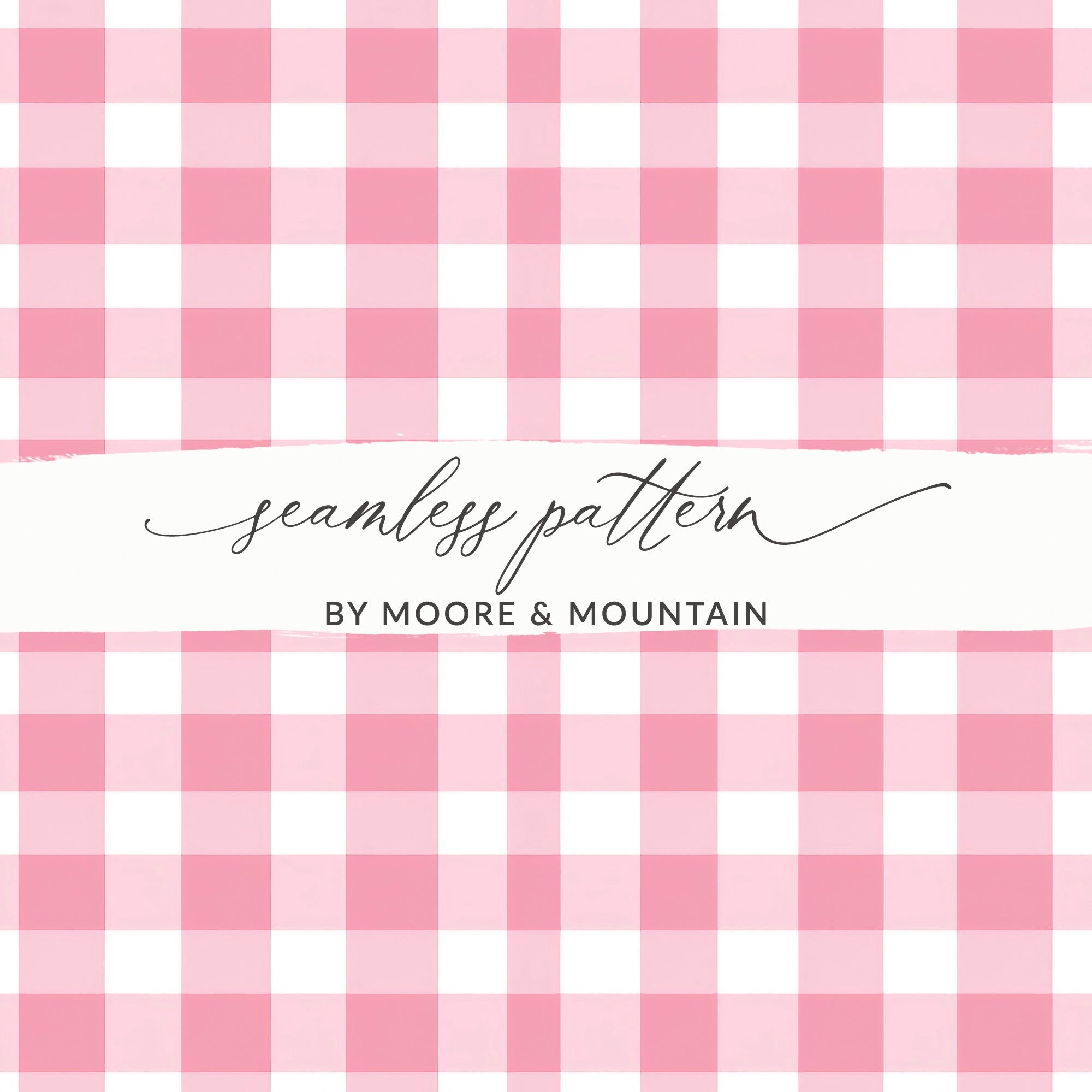 Pink and White Gingham Checkered Seamless Pattern