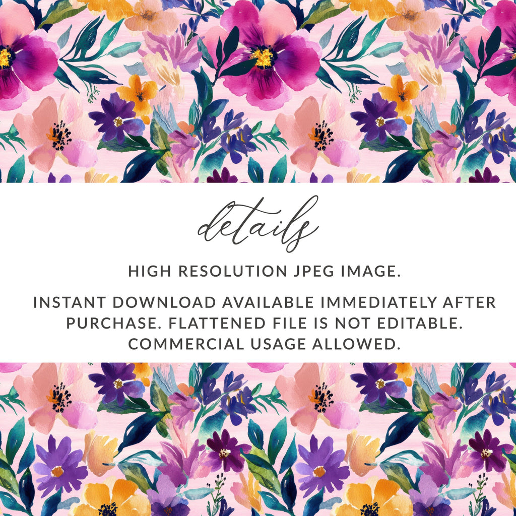 Vibrant Floral Design High Resolution Instant Download