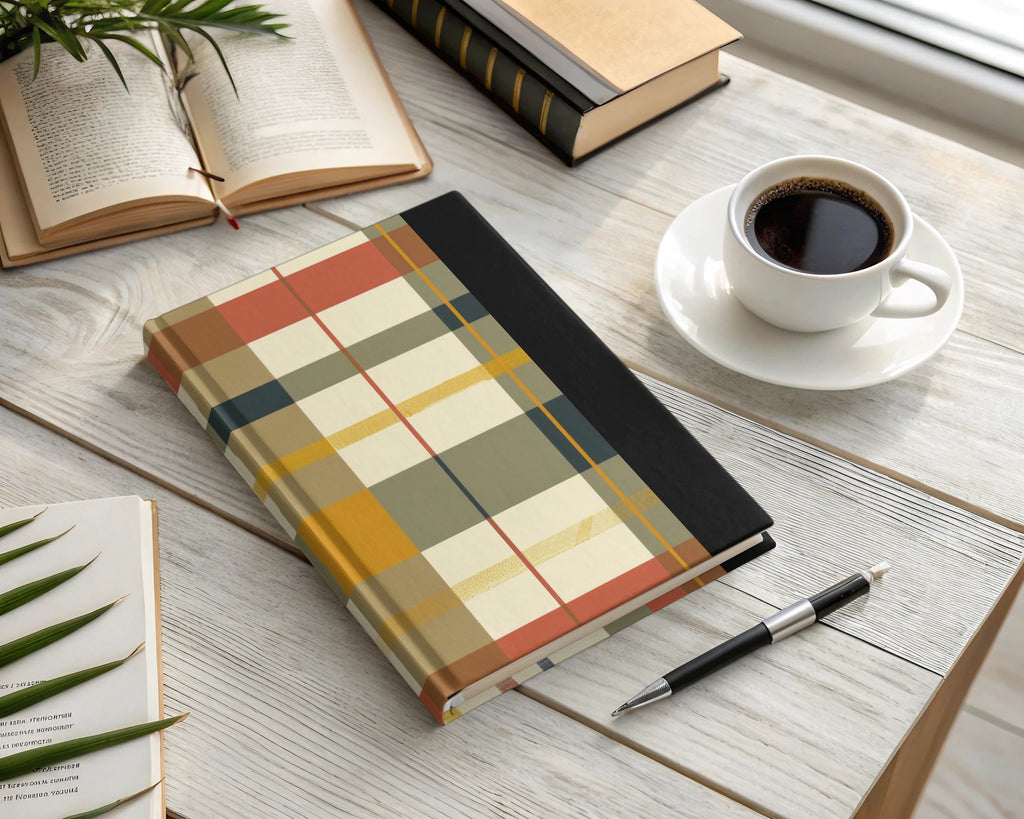 Colorful Plaid Design Hardcover Notebook for Daily Journal