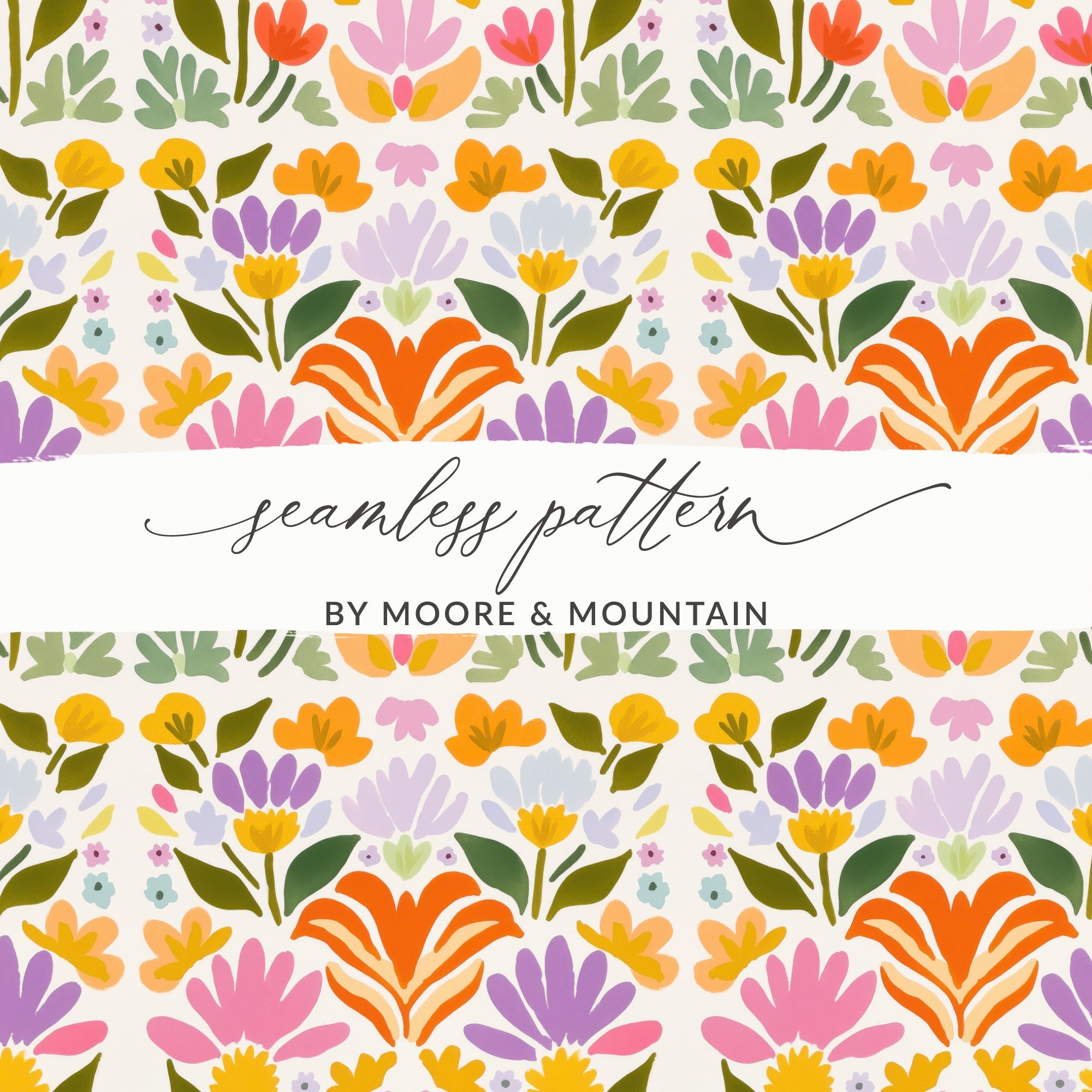 Vibrant Floral Seamless Pattern Design by Moore & Mountain
