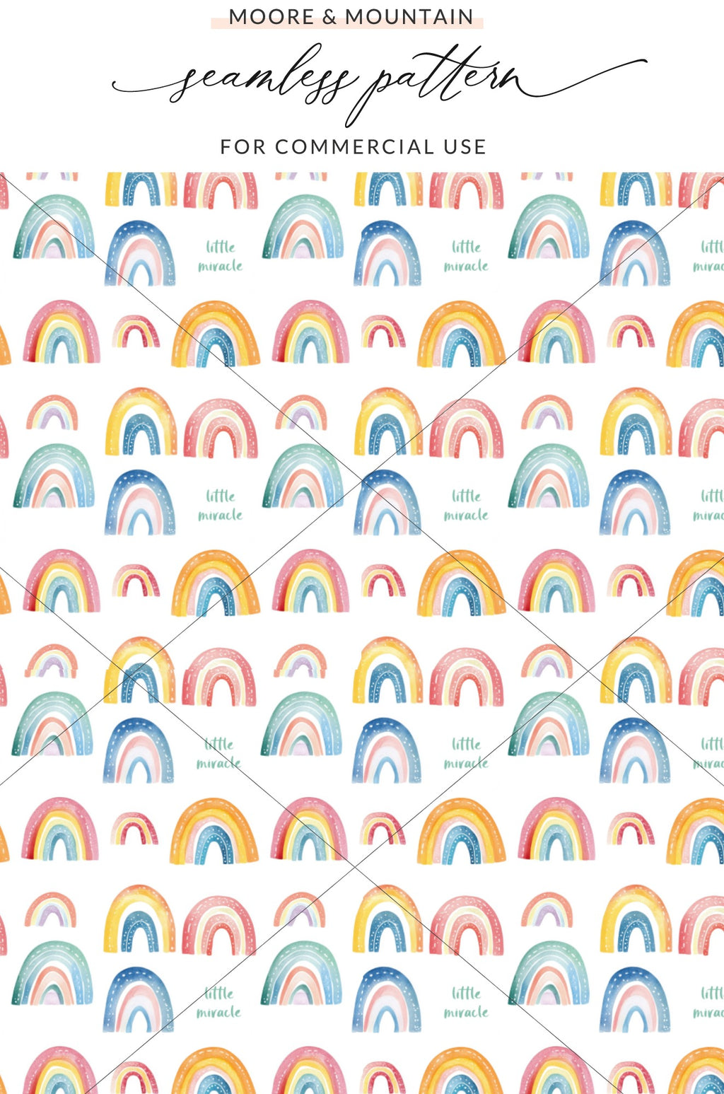 Rainbow Little Miracle Seamless Pattern for Commercial Use