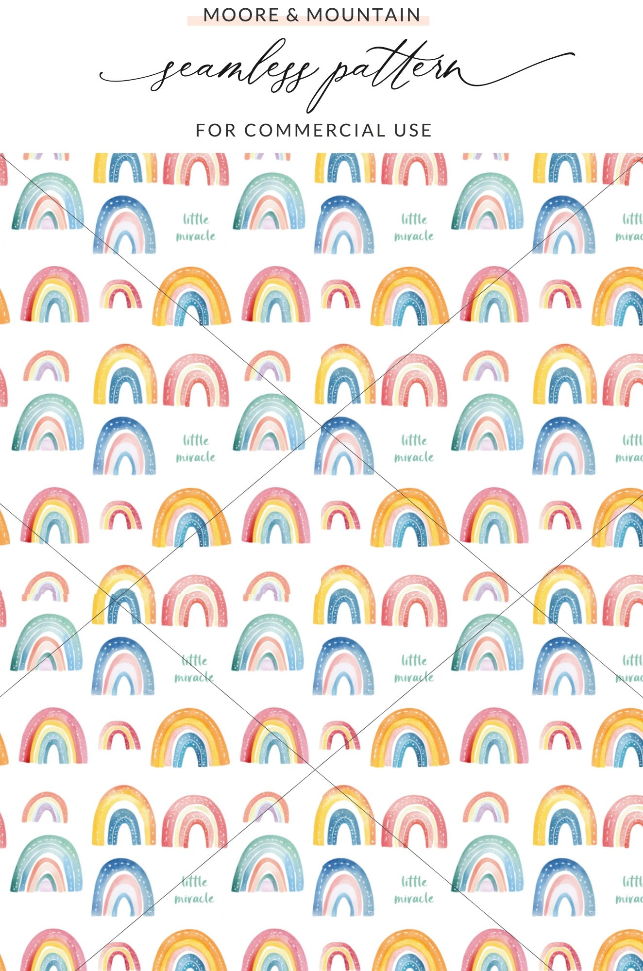 Rainbow Little Miracle Seamless Pattern for Commercial Use